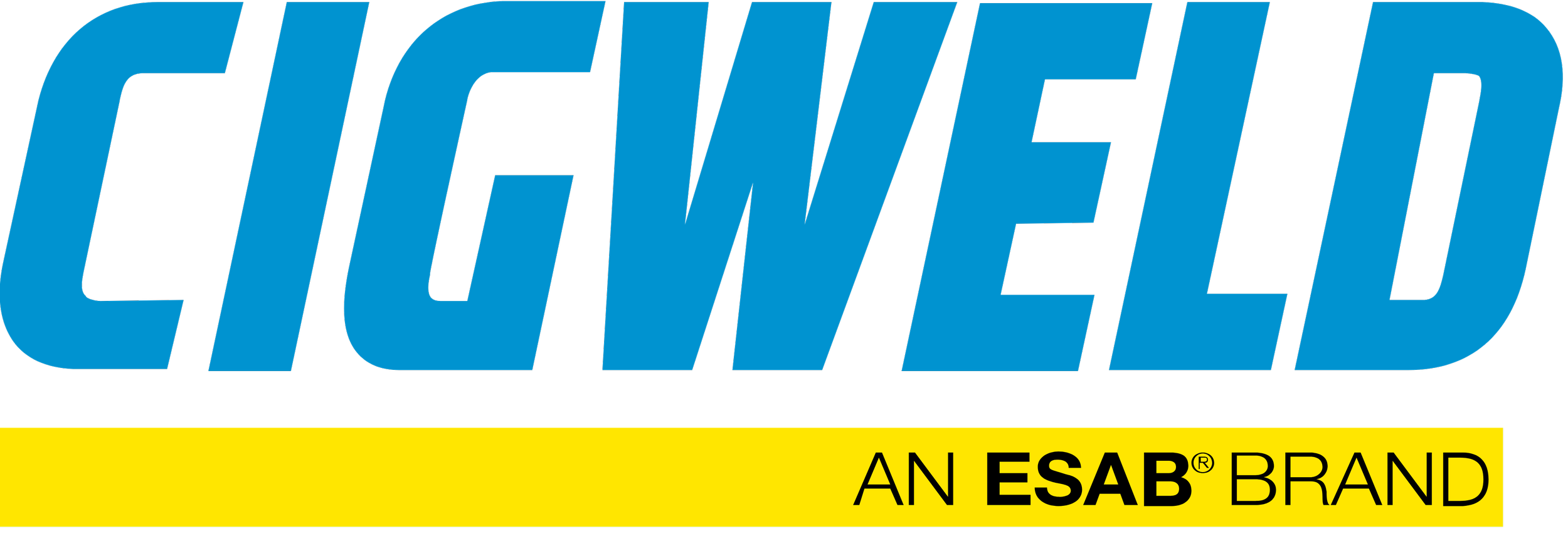 'CIGWELD' Logo in blue letters and 'An ESAB Brand' in yellow.