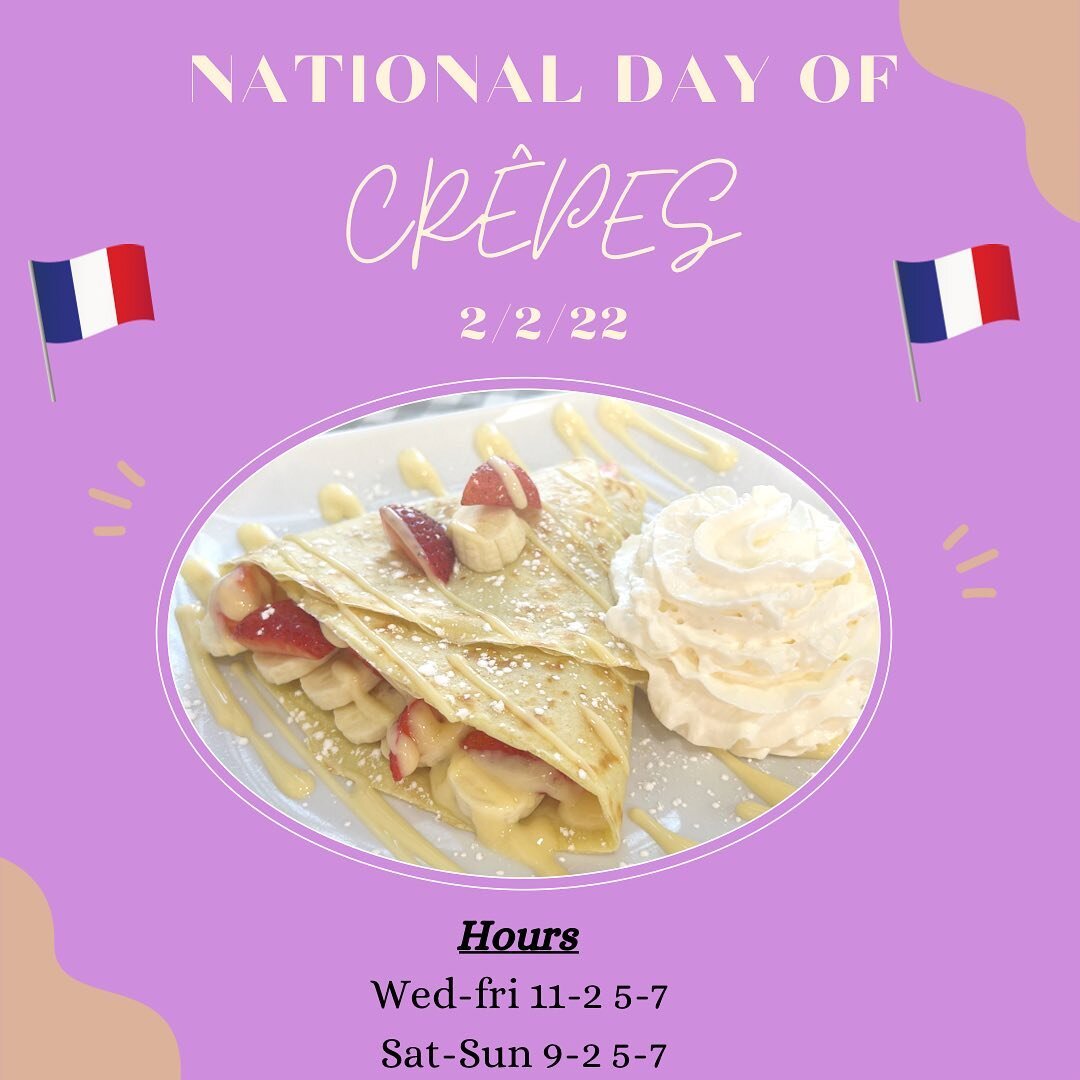 🇫🇷Happy Cr&ecirc;pe Day!🇫🇷 Big thank you to our awesome neighbours and friends @ John&rsquo;s Barbershop and @pec_chamber for the lovely window display and posts💜