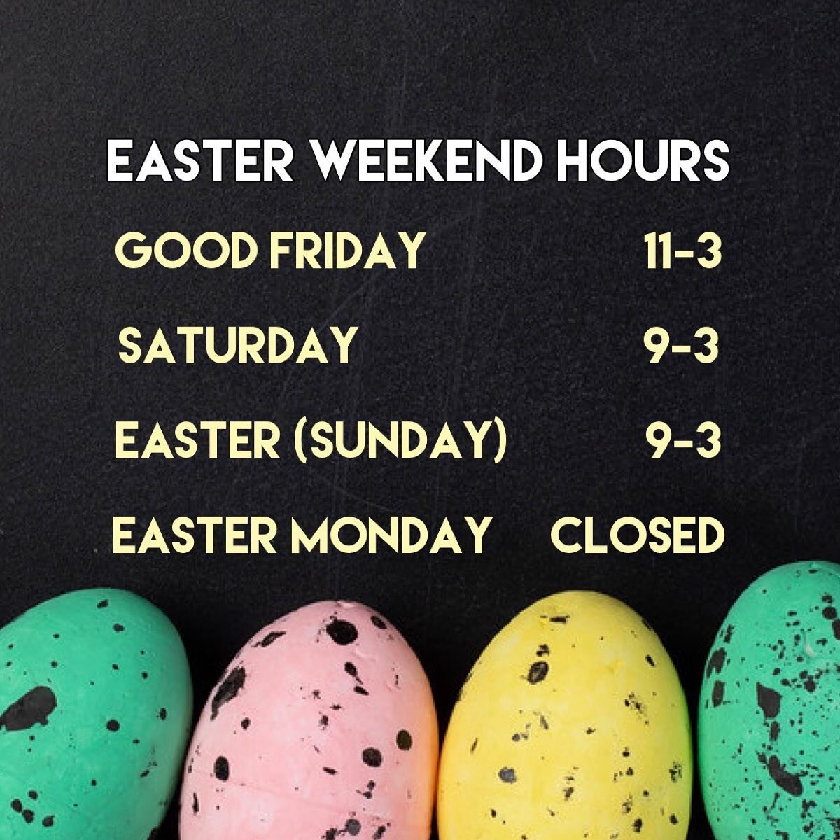 We hope everyone has a great Easter weekend 🐣🐰💐