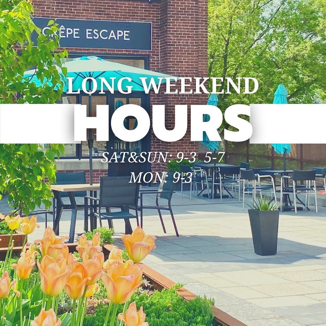 Happy May long weekend! Our hours this weekend will be 9-3 5-7 Sat&amp;Sun and 9-3 on Monday ☀️