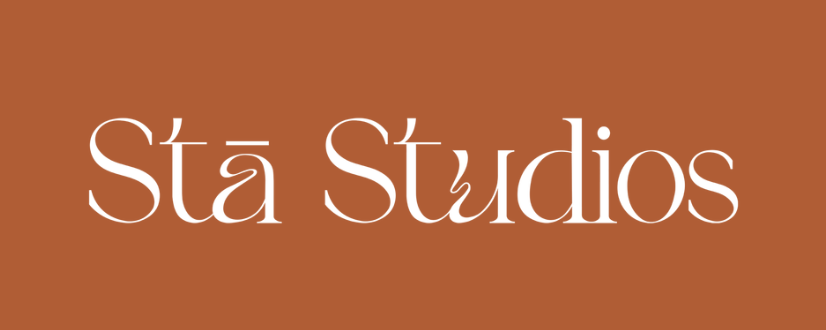Image with the text 'Stå Studios' on a brown background.