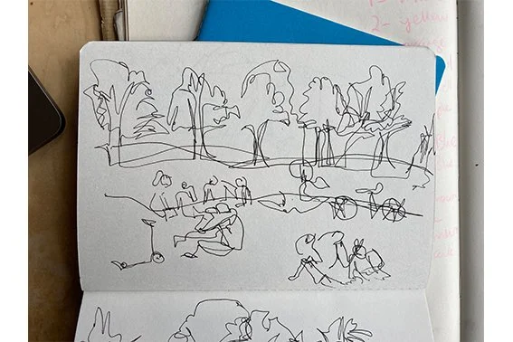 Freehand blind sketch