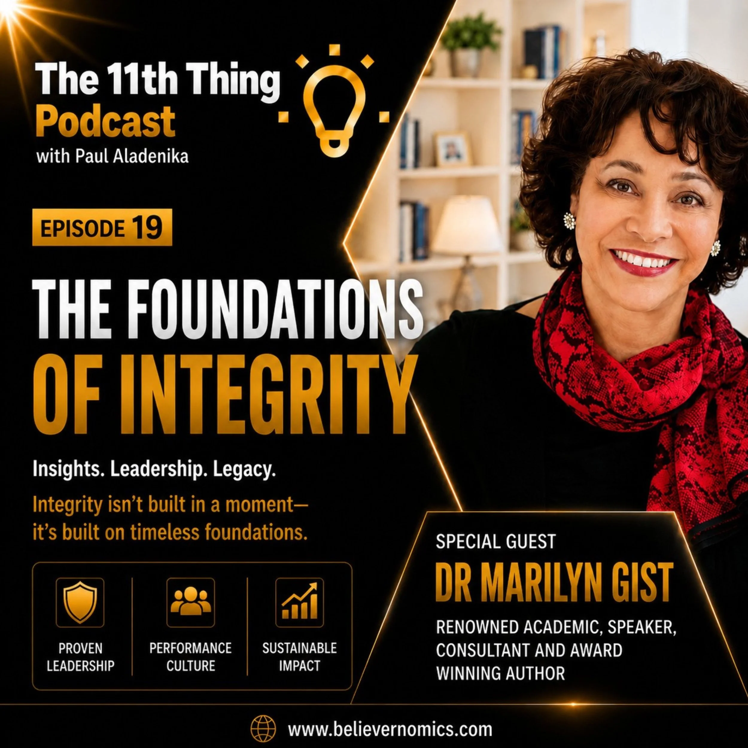 The foundations of integrity with special guest Dr Marilyn Gist