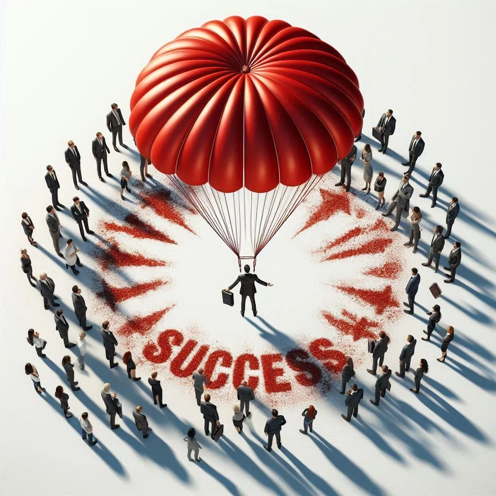 Hands holding a paper chain of interconnected human figures against a gray background.