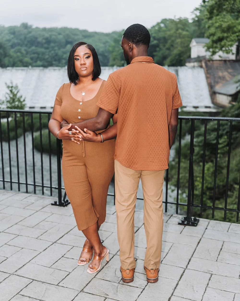 Couple posing together at a Baltimore engagement session