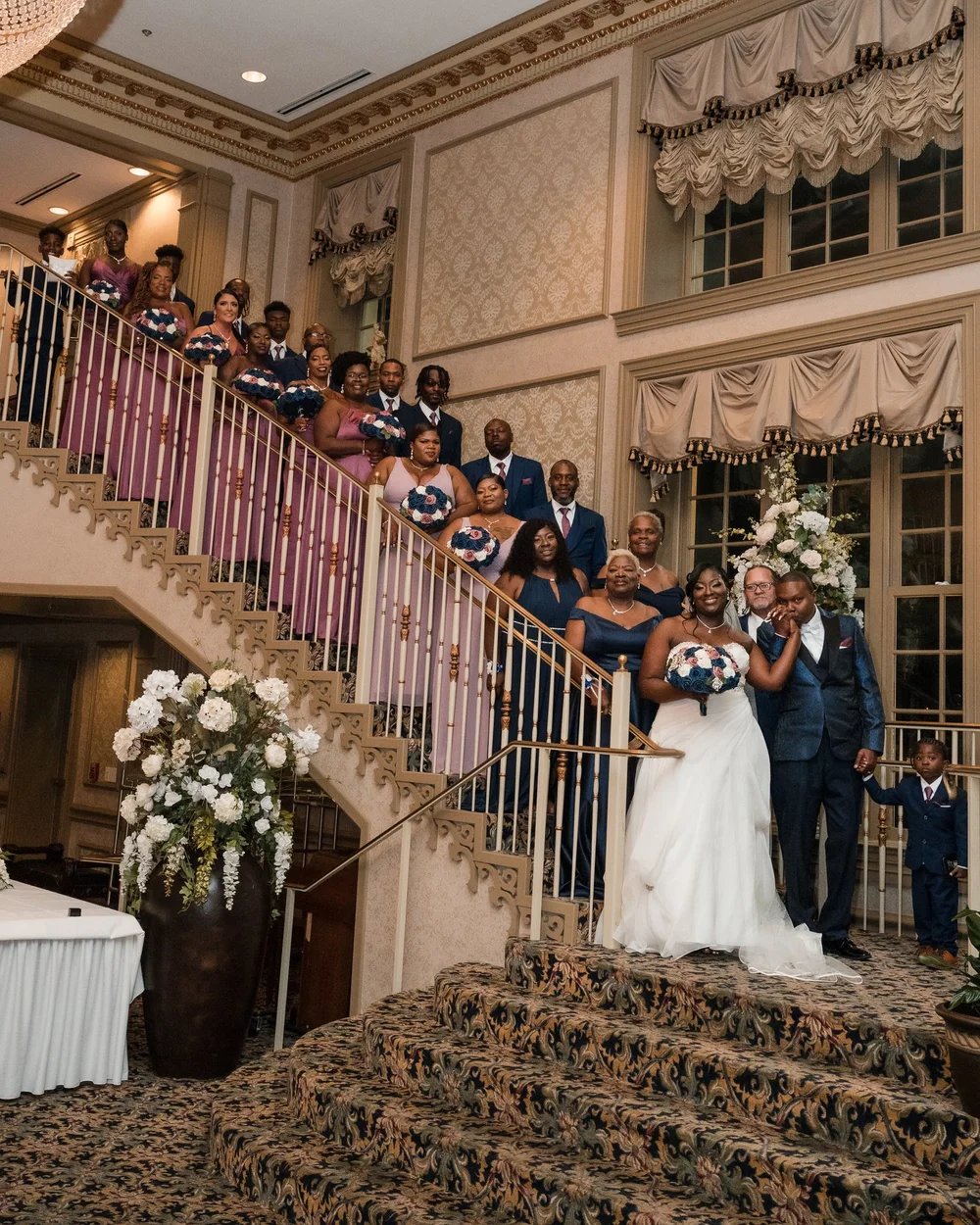Bride walking down the aisle at her wedding ceremony