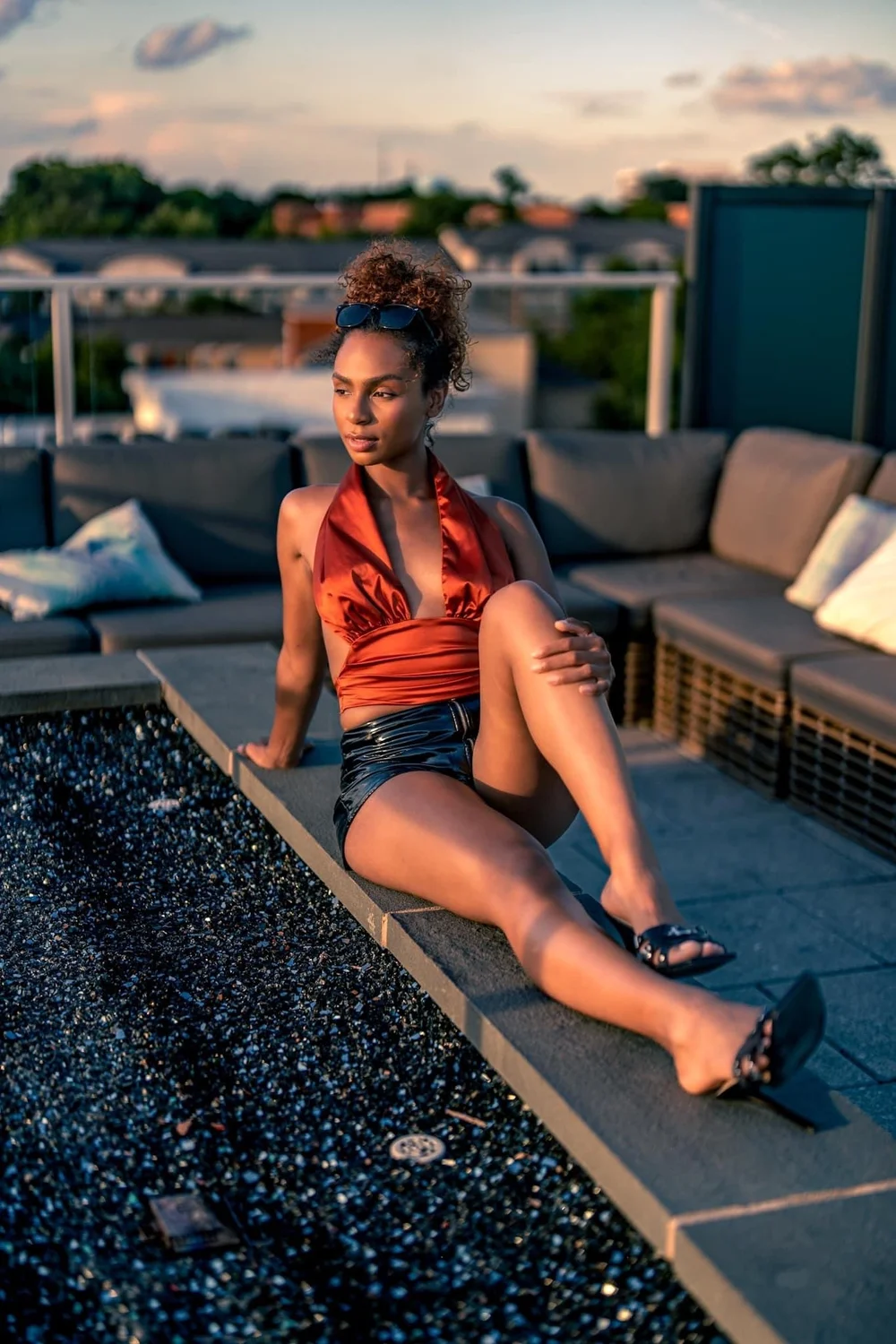 Seated outdoor portrait in Maryland