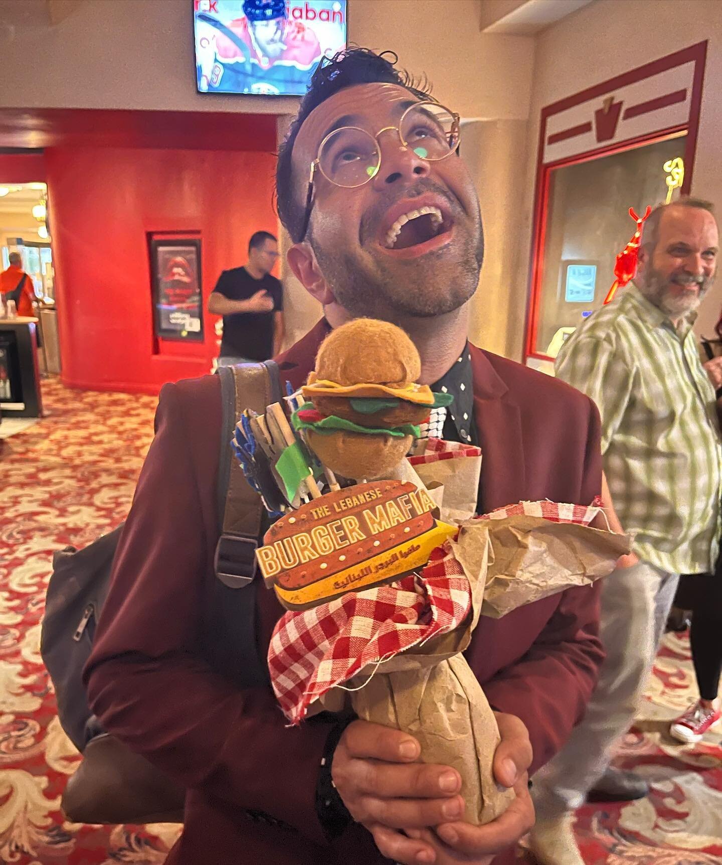 Is that a burger bouquet? Why yes, yes it is. (Many thanks to Whitney McLeod for the special gift!)