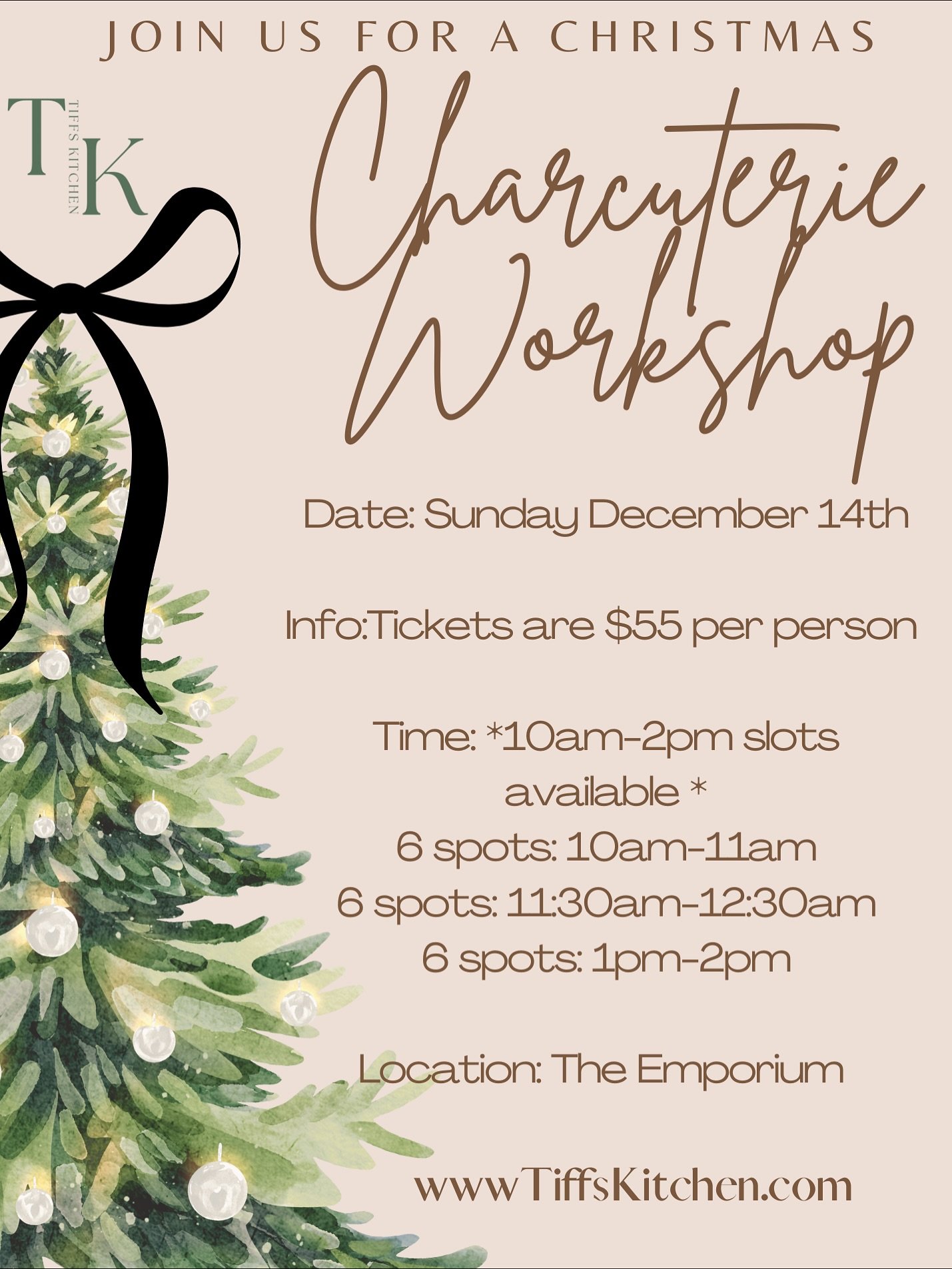 ✨🎄 It&rsquo;s officially charcuterie season! Join me at The Emporium on December 14th for a festive hands-on Christmas Charcuterie Workshop. Come create something beautiful, snack, sip, and kick off the holidays the right way. Limited spots availabl