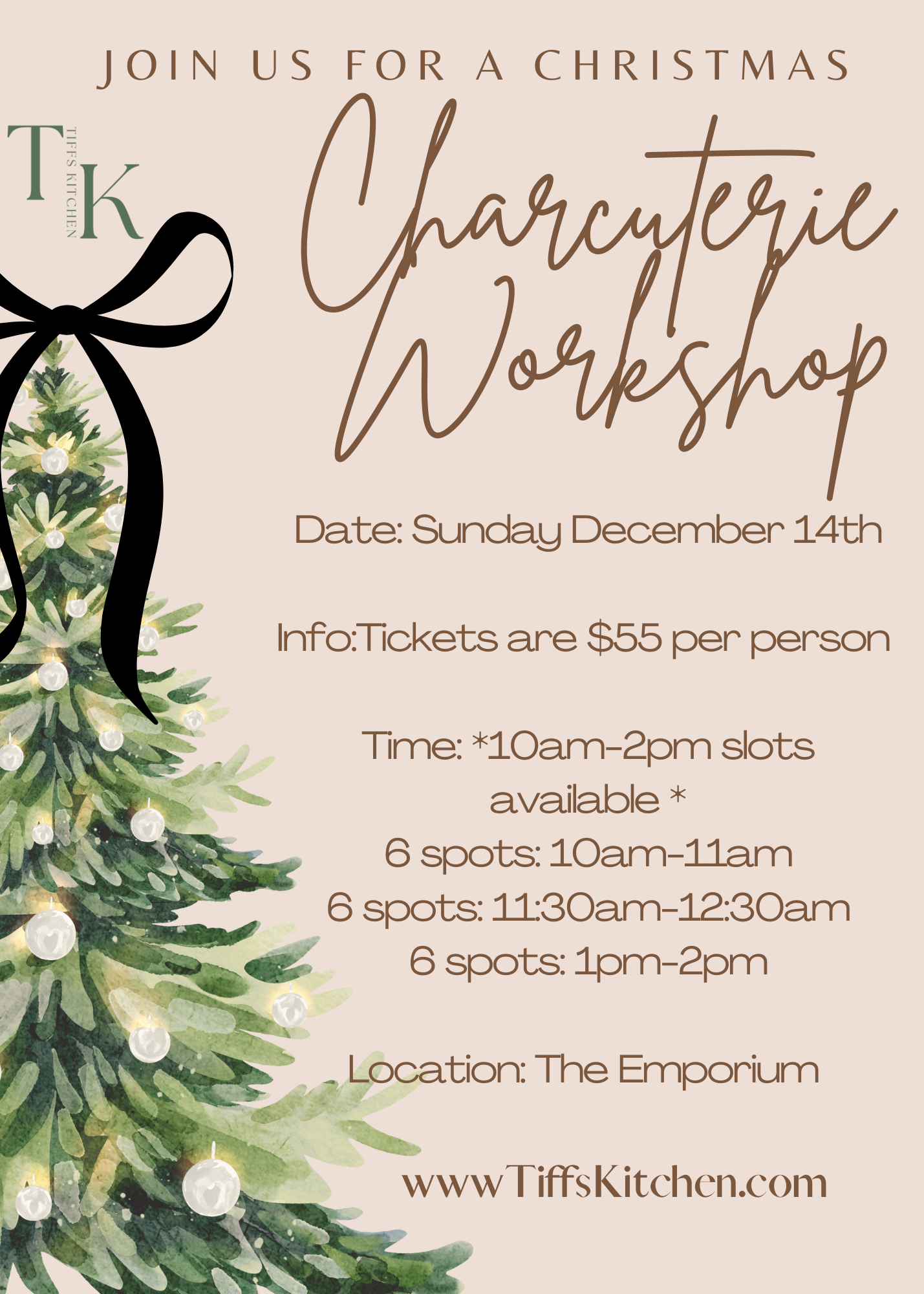 Holiday Charcuterie Workshop: December 14th from 11:30am-12:30pm