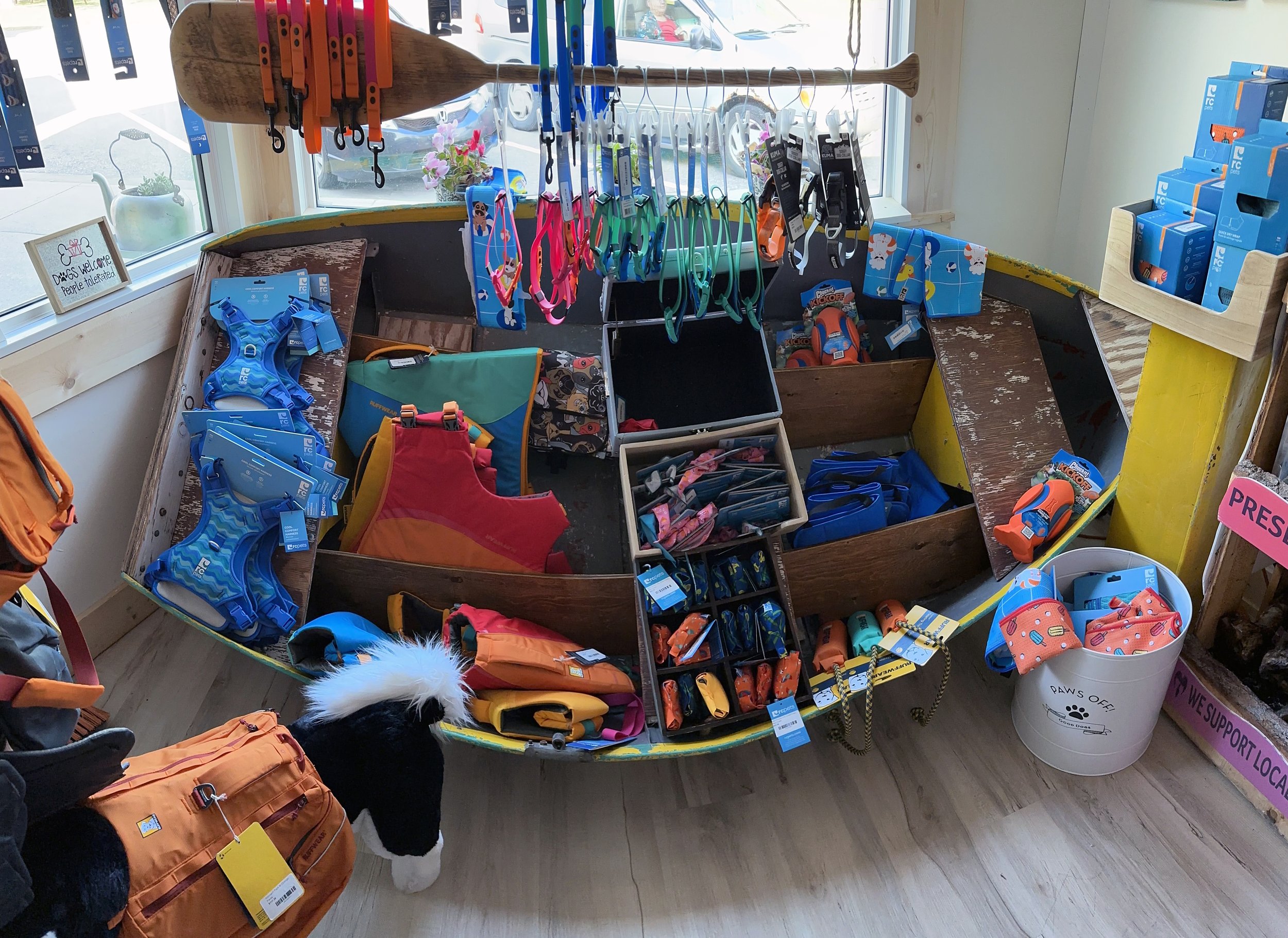 Check out our wide selection of life vests and water toys!