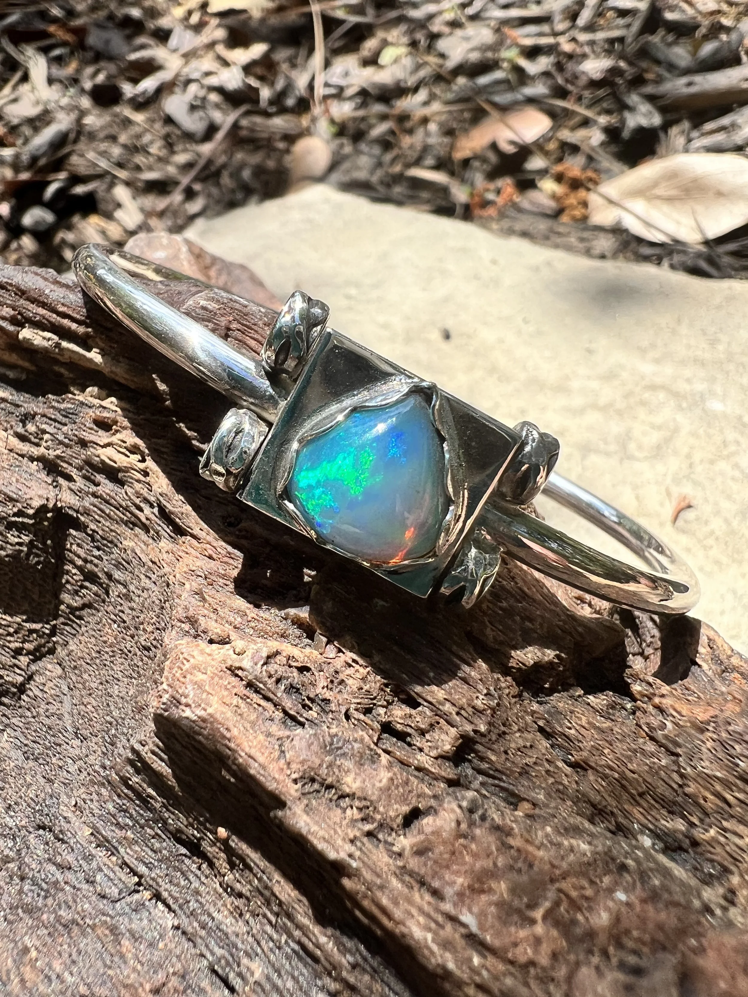 Timeless Ethiopian Opal Sterling Silver Cuff