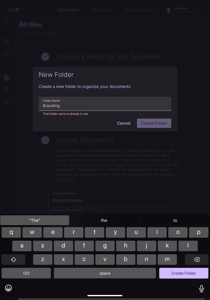 Document Folder Creation