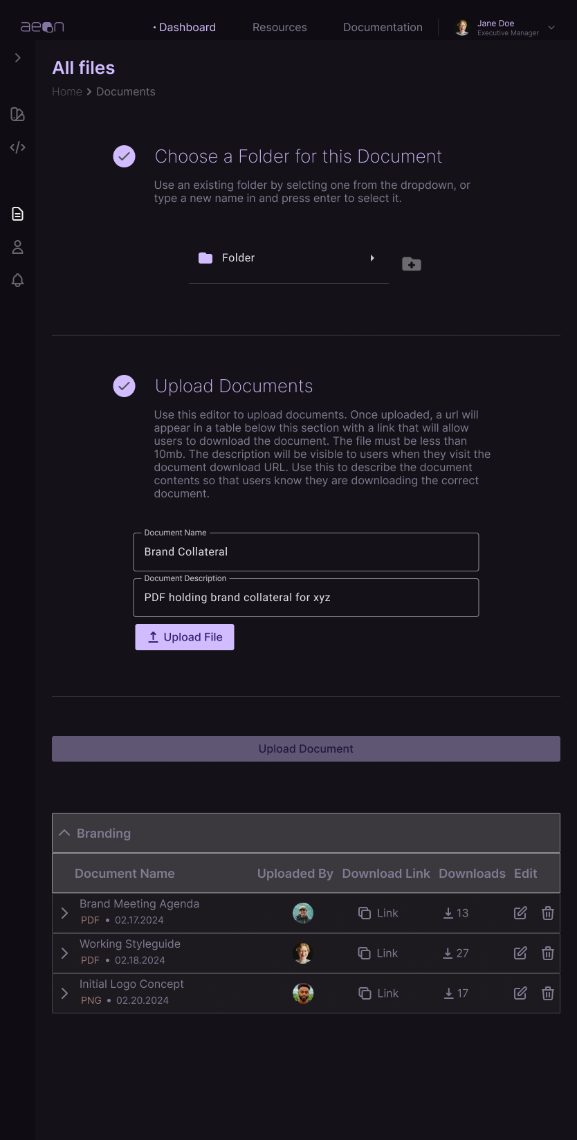 Documents Table