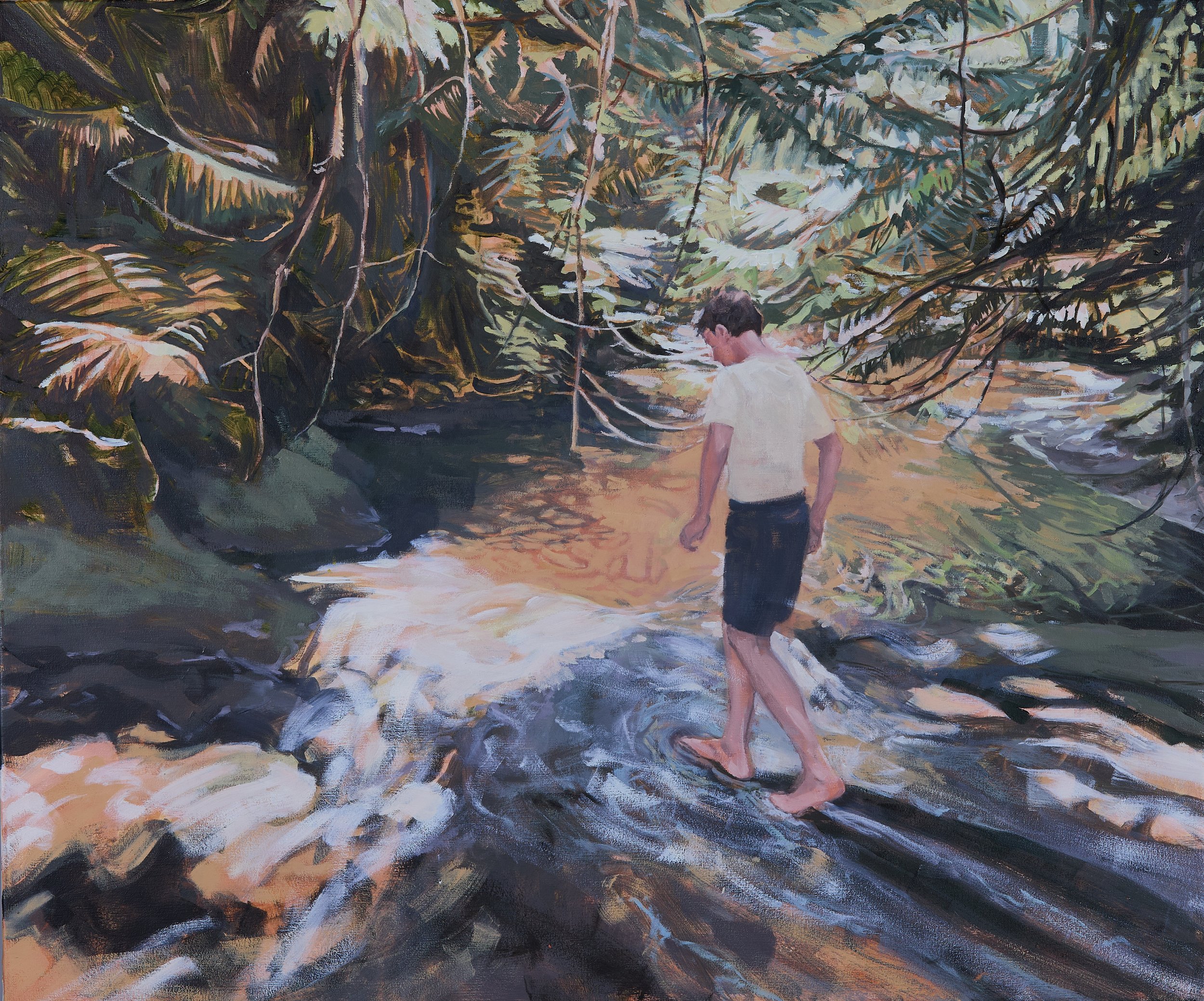 Bending Towards the Light, 2025, Huile sur toile, Oil on canvas, 
76.2 × 91.4cm x 4.4cm, 30 ×36 x 1.75in, $5,650.00 CAD $2,450.00 CAD