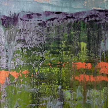 Lichen III, 2023, Huile sur papier, Oil on paper, 30.5 x 30.5cm (12 x 12in), $700.00 CAD