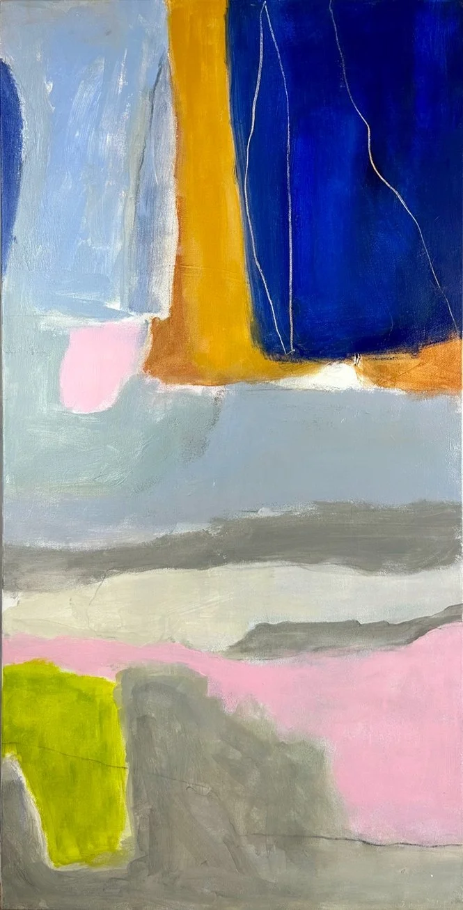 Walk on the beach 1, 2024, acrylique sur toile (encadré en pin),  Acrylic on canvas (framed in pine),  49.53 x 95.25cm (19.5 x 37.5in), $1,000.00 CAD