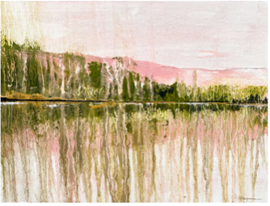 Listen to the wind I, 2025, Huile sur papier, Oil on paper, 34 x 43cm (13.5 x 17in), $1,100.00 CAD