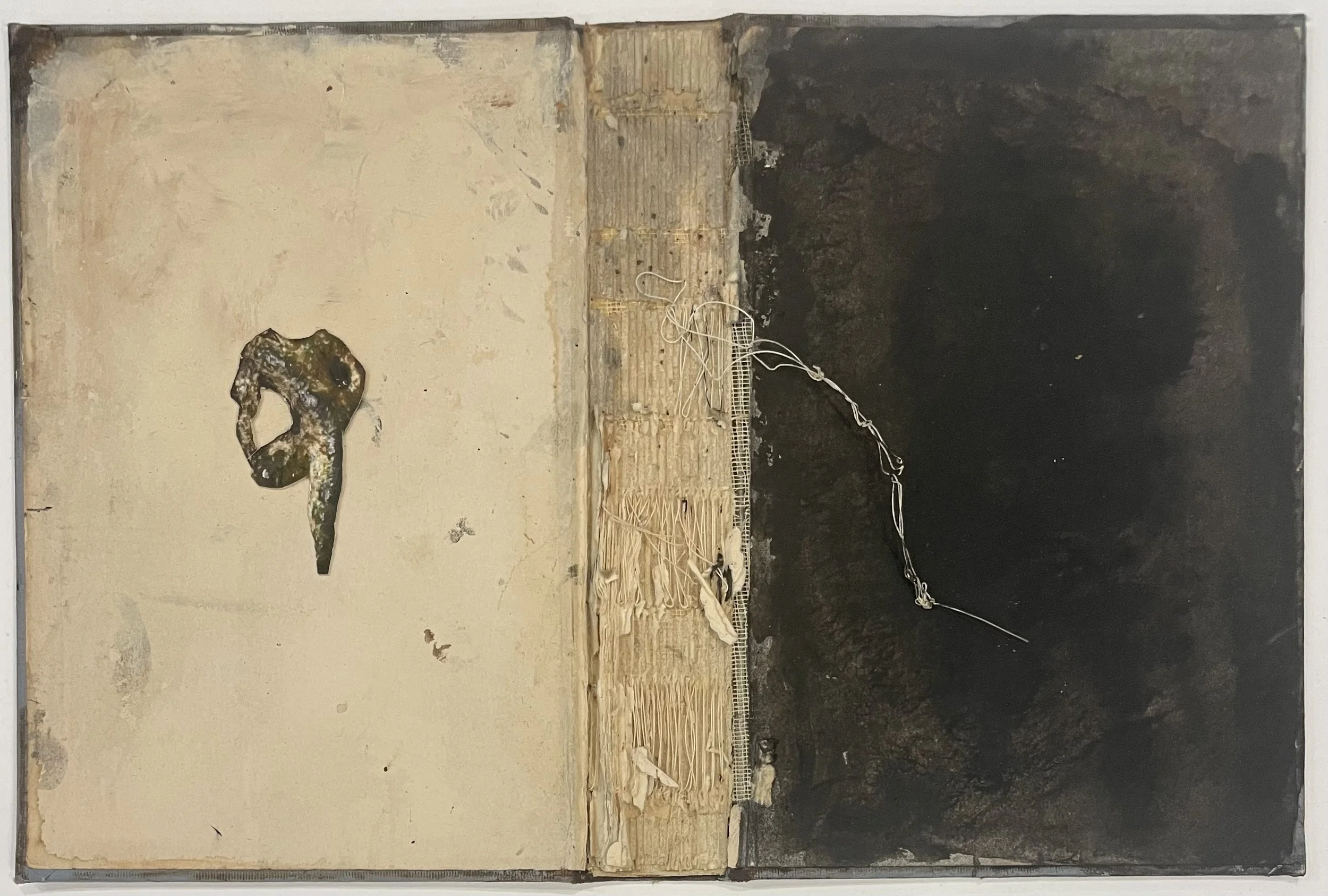 Small objects of my desire, 2025, Couvertures de livres, encre, fils, Book ends, ink, threads, 21.5 x 28 cm (8.5 x 11in), $650.00 CAD