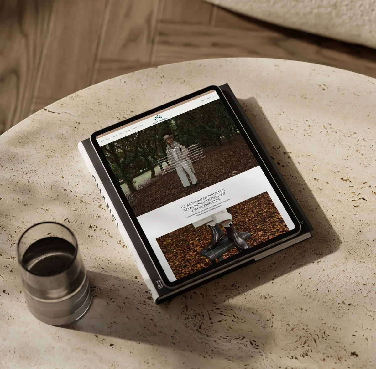 Millwoods website mockup on an ipad