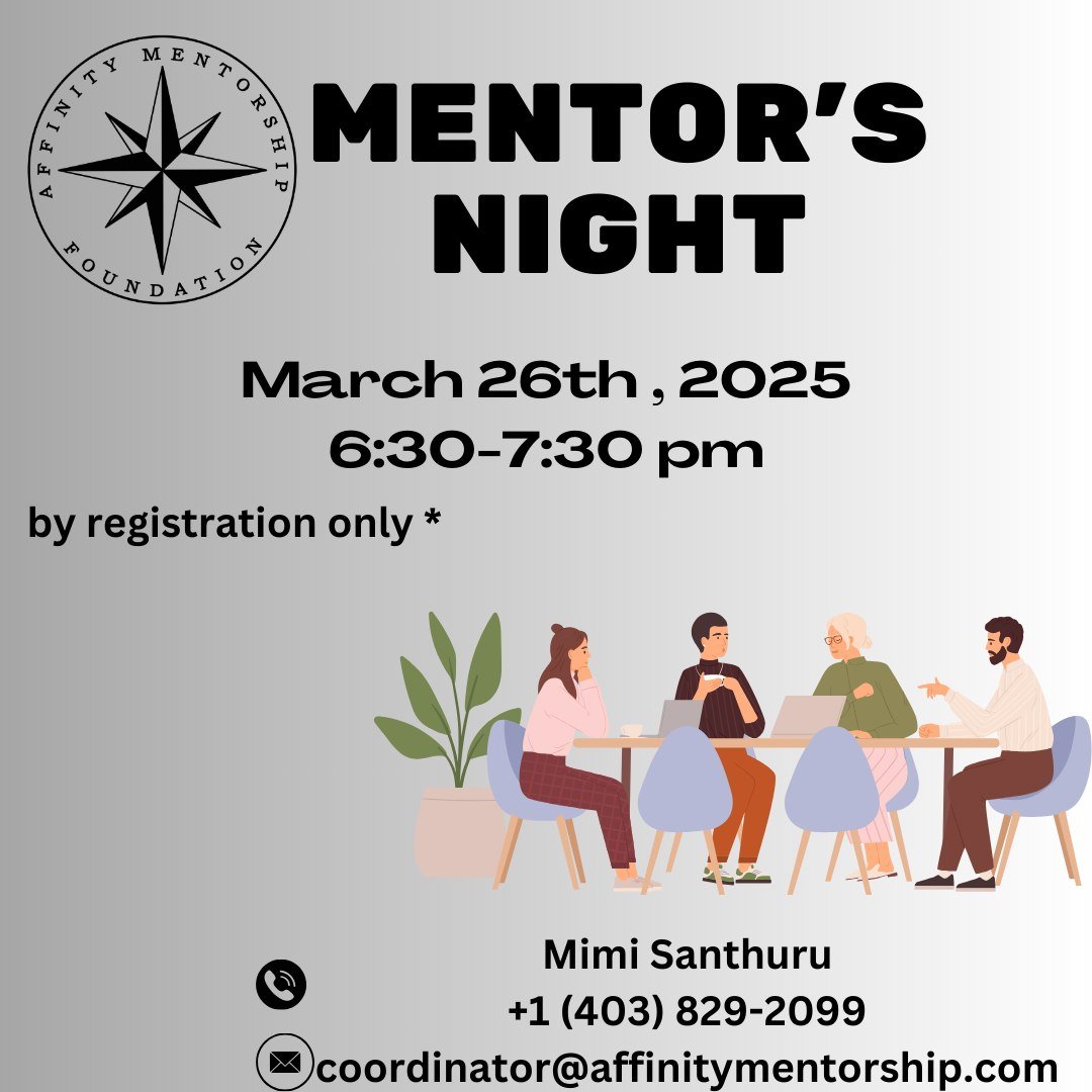 Join us this Wednesday for Mentor's Night at CYOC
6:30 pm
coordinator@affinitymentorship.com