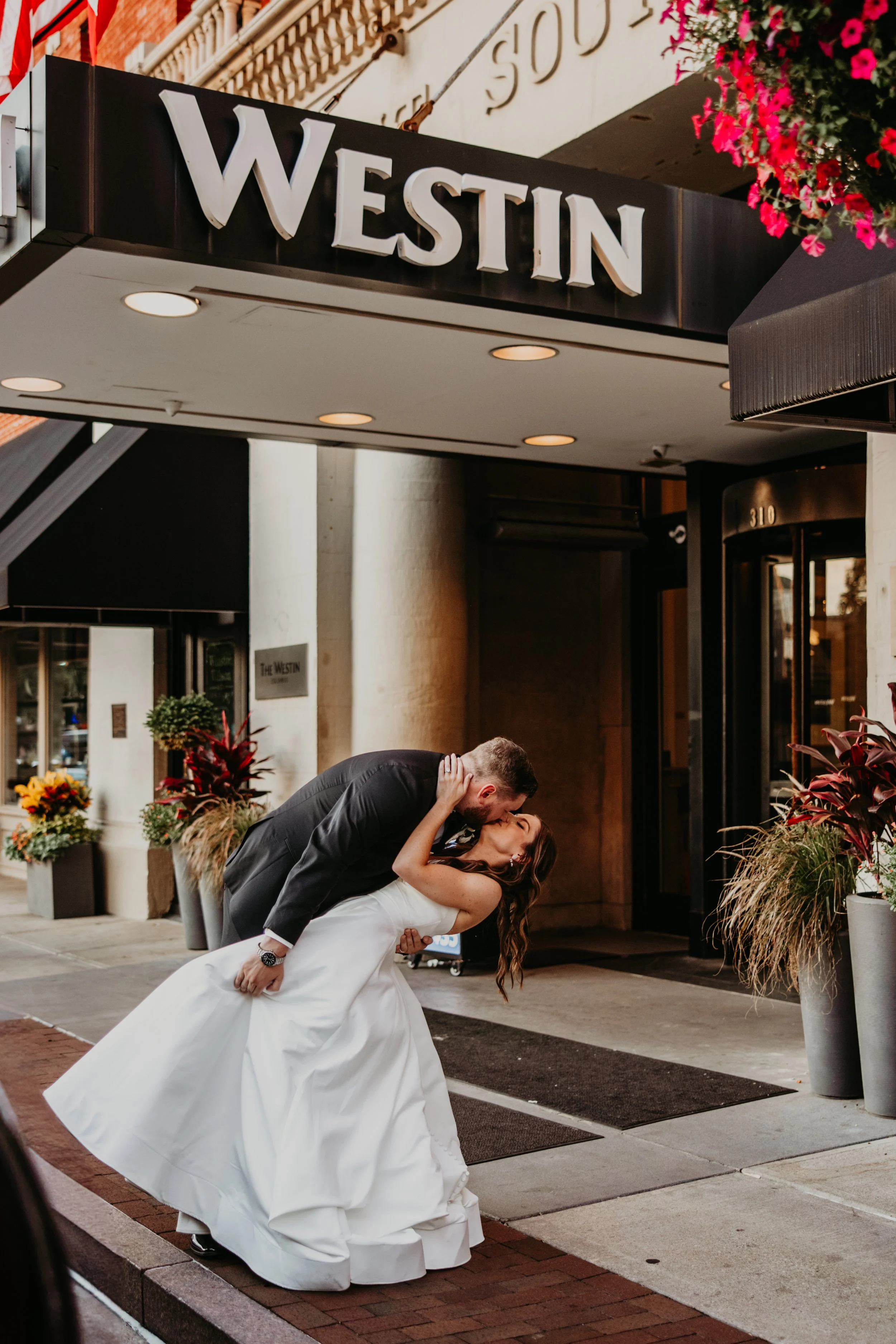 bride and groom at the westin great southern columbus