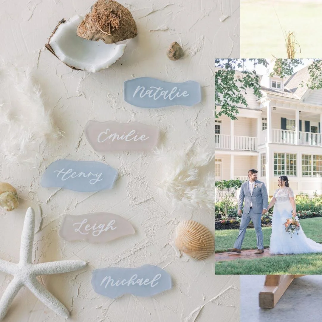 It may be the first day of fall, but I&rsquo;m still dreaming about these coastal wedding details! 🌊

🐚 Sea glass place cards -- a great keepsake for your guests
🐚 Paper sailboat escort cards -- a playful but organized way to get guests to their s