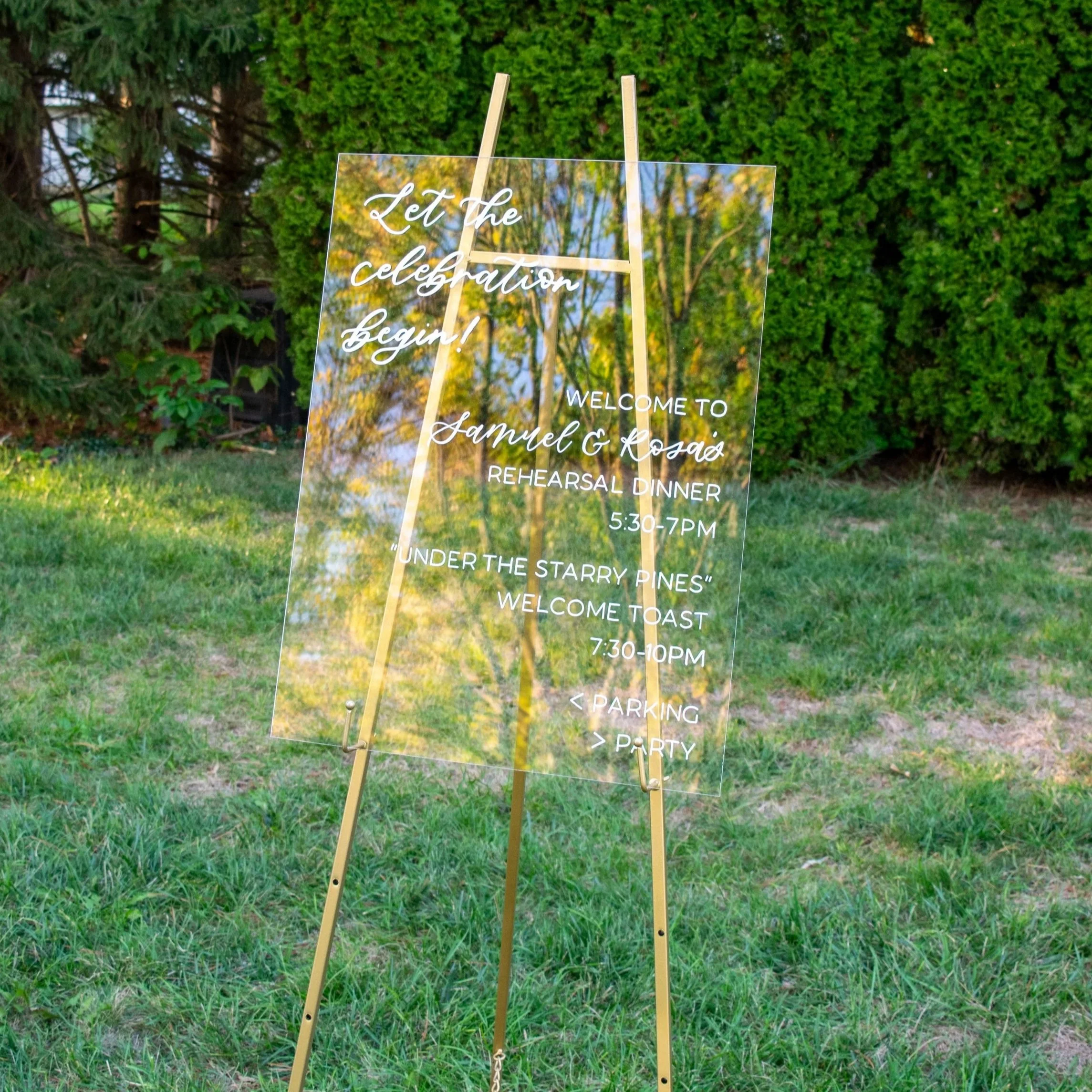 easel for wedding rental