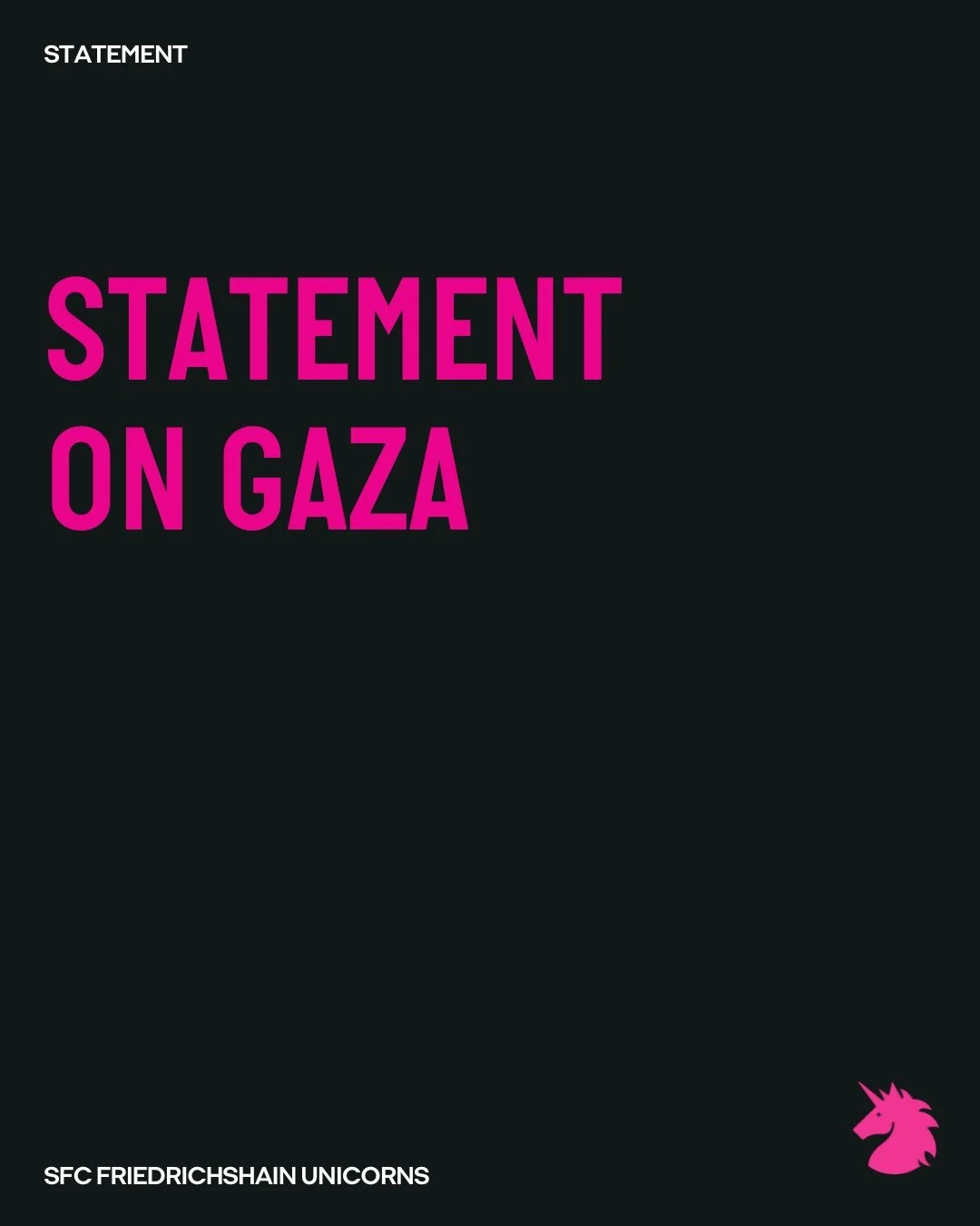 Team statement on Gaza