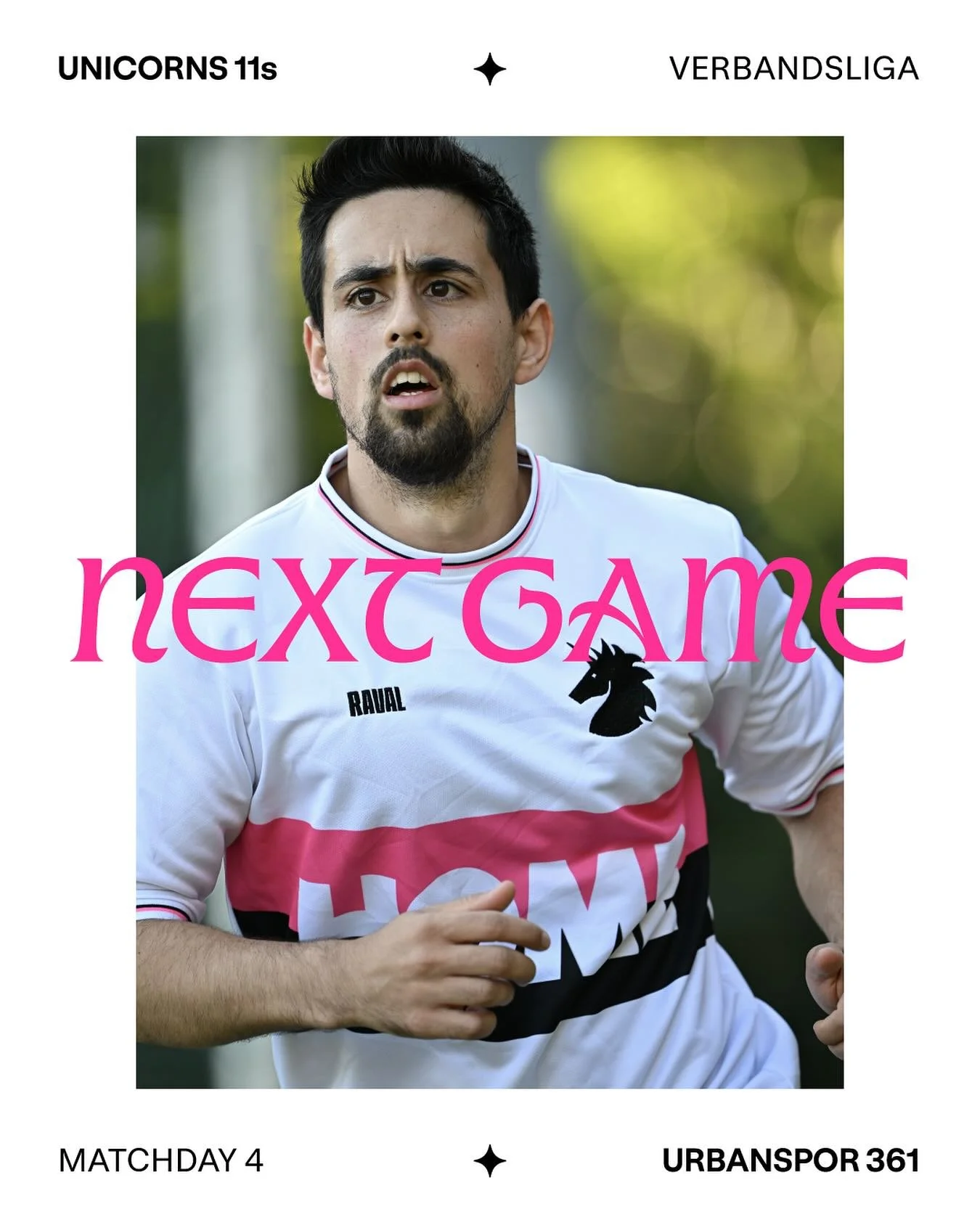 We&rsquo;re back! After two weeks off, our 11s return to Verbandsliga play for a Sunday morning showdown away at @urbanspor361. All the details:

🦄 UNICORNS vs. NFC Urbanspor 361
📍 Pfl&uuml;gerstr. 46, 12045 Berlin
🕒 LIGA | 09.11 | 10:45