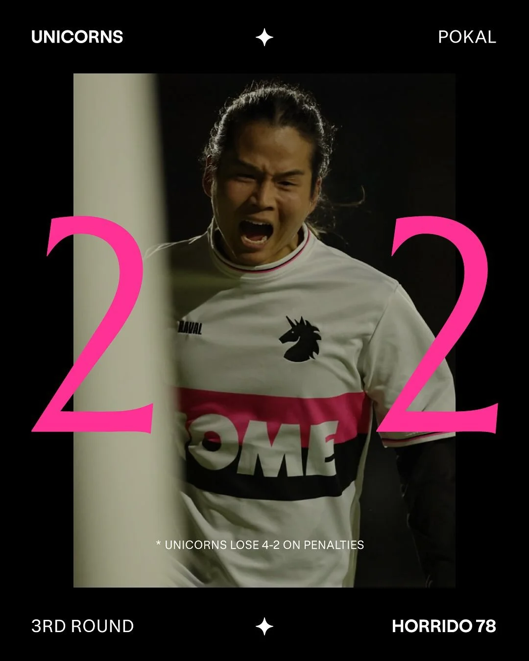 In the words of Nelly Furtado: all good things come to an end. Our cup run is over, and our unbeaten streak stops at 300 days 🥲

We raced to a 2-0 lead through goals by @frobertee and @w.x.dan, but @horridohunters struck twice just before halftime t