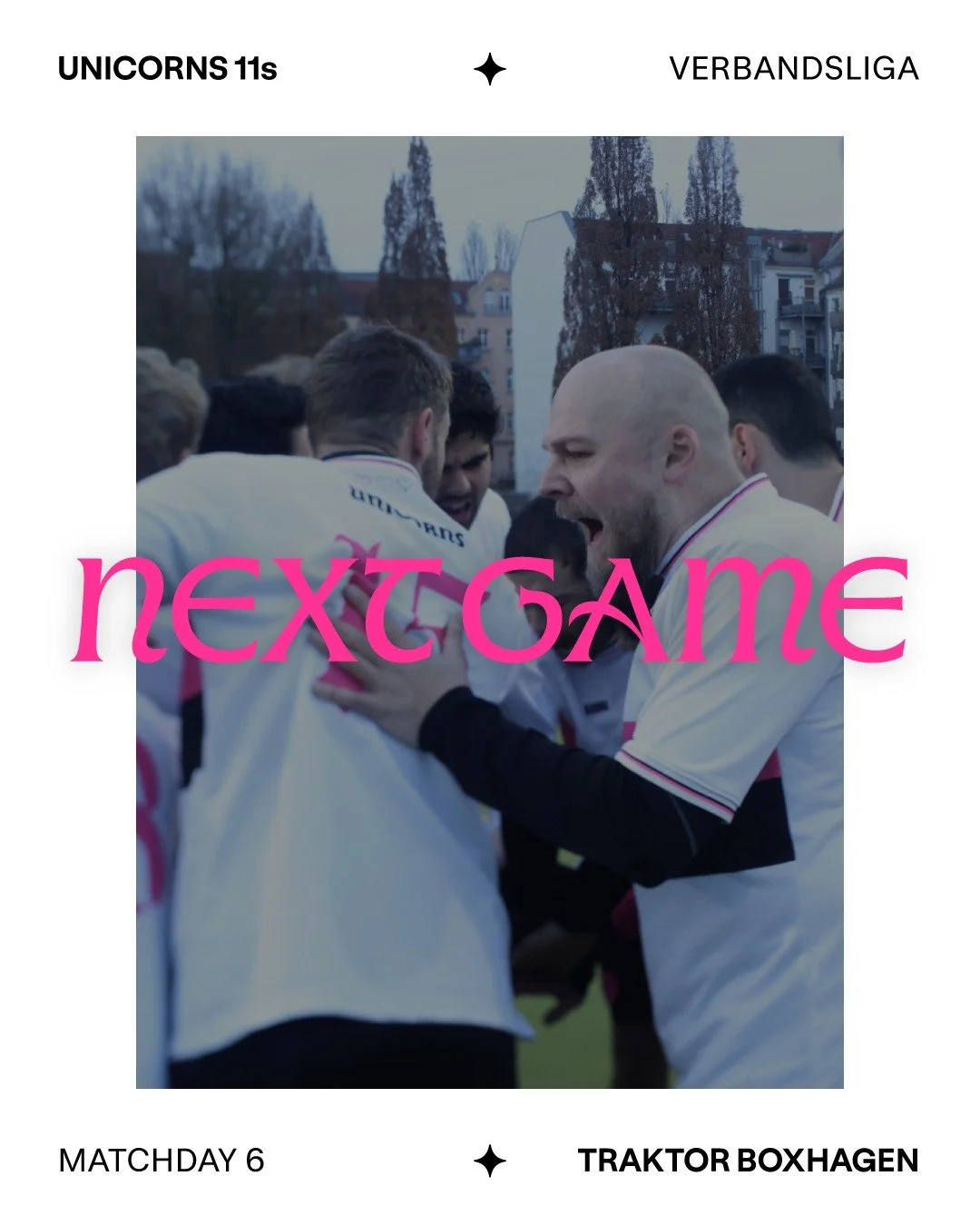 🔥 Big games coming! 🔥

On Friday Night the 11s make the short trip to play heavyweights @traktorboxhagen, while the 7s host @club_italia_berlin at Kurt Ritter on Sunday.

Match details:

FRIDAY

🦄 Traktor Boxhagen vs. UNICORNS 11s 
📍 Hauffstr. 13