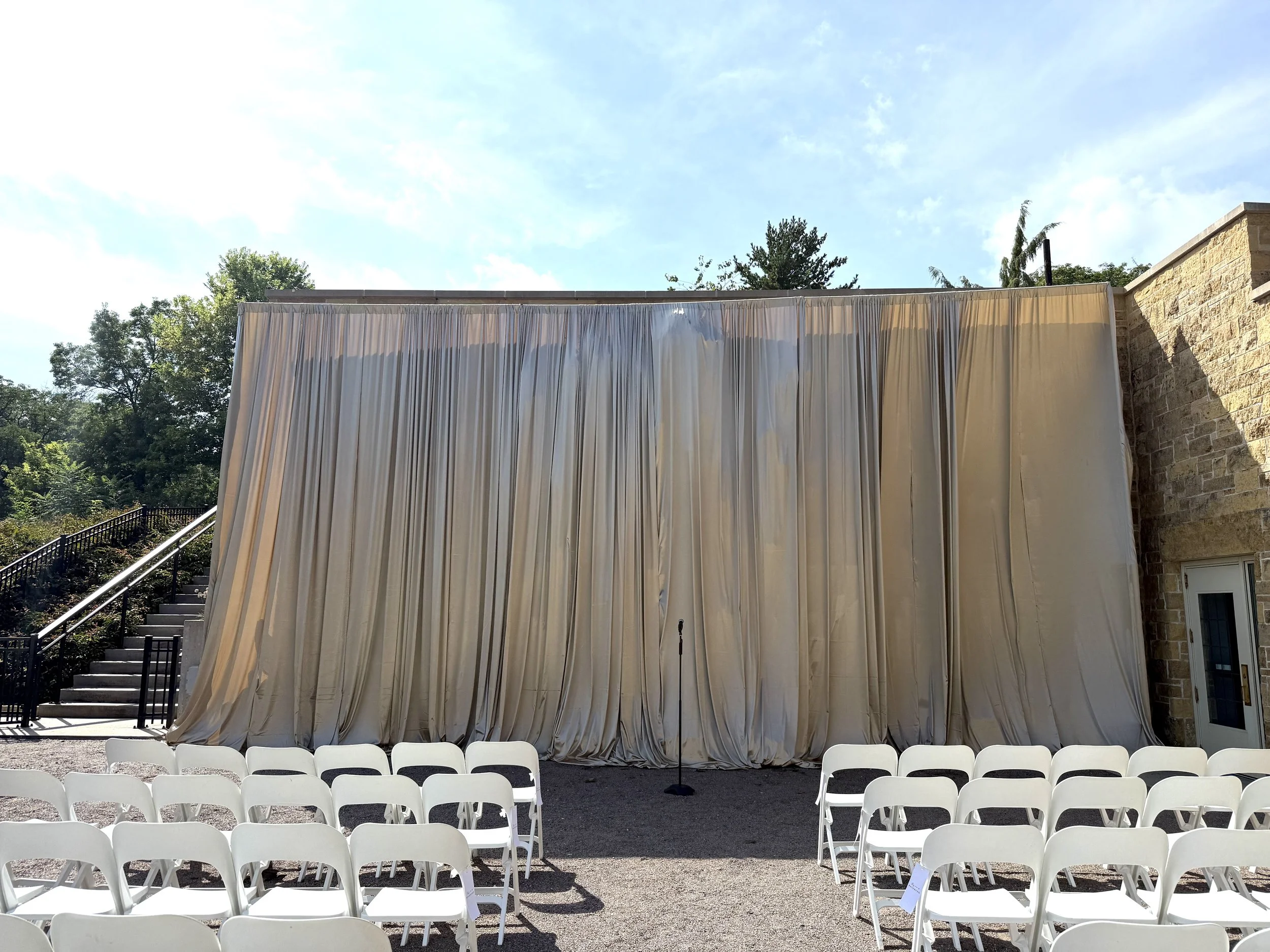 taupe satin fabric draping backdrop (various sizes, customizable fabric available!)