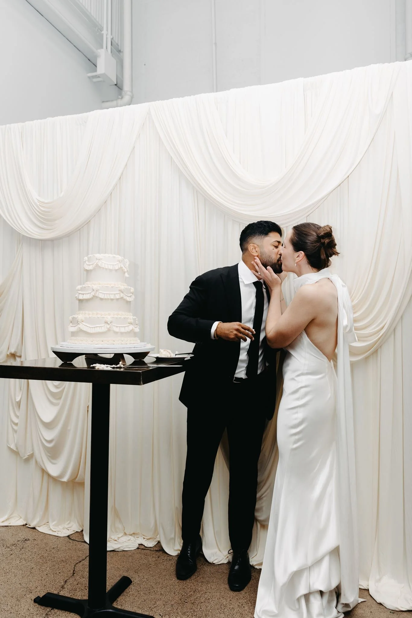 cream fabric draping backdrop (various sizes, customizable fabric available)