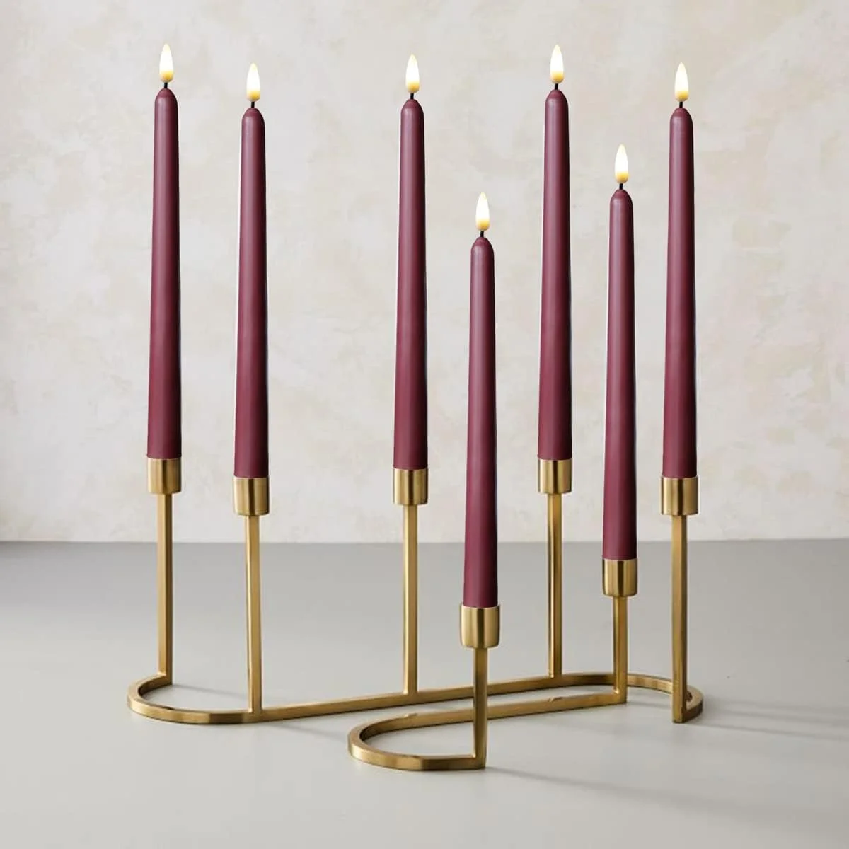 burgundy LED taper candle