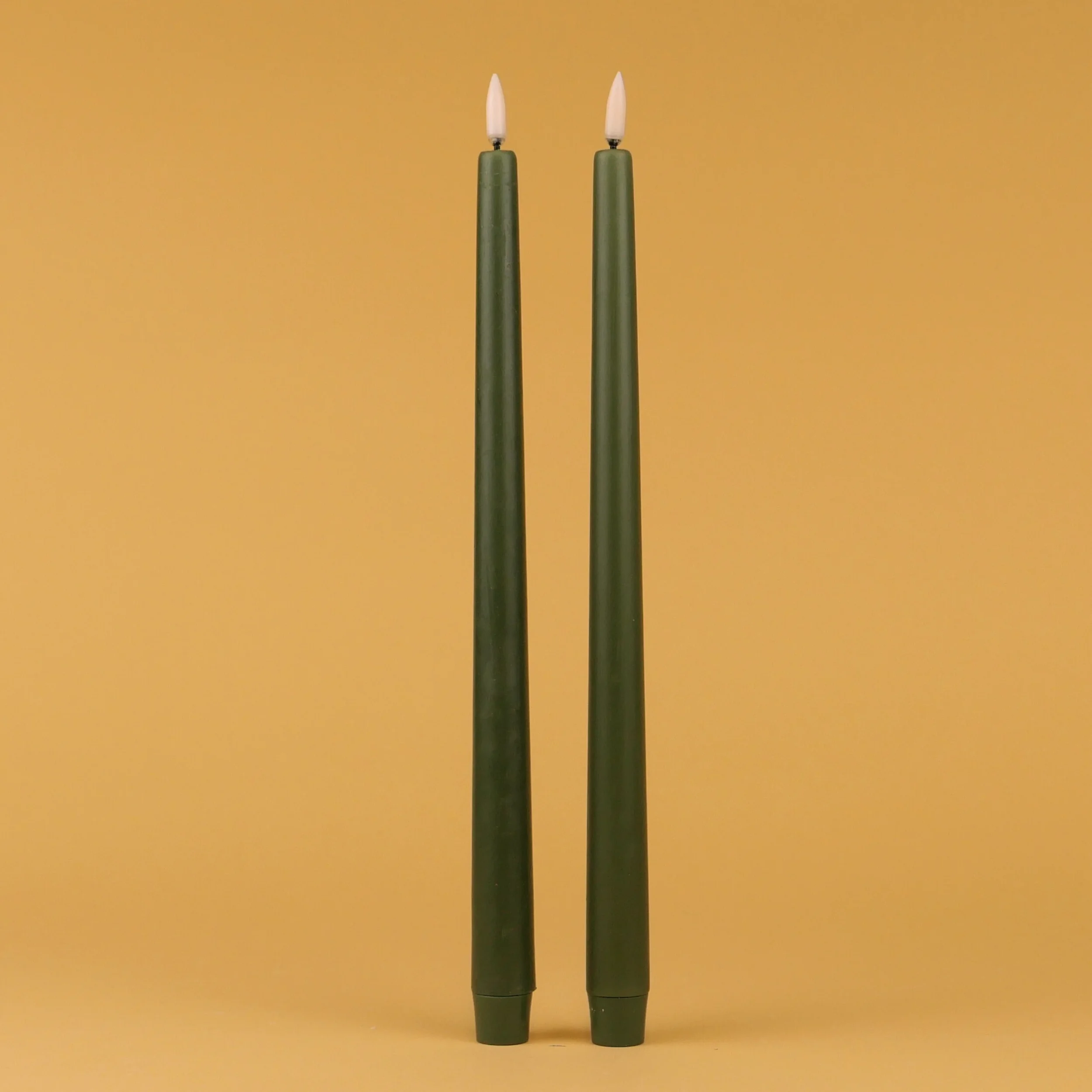 olive green LED taper candle