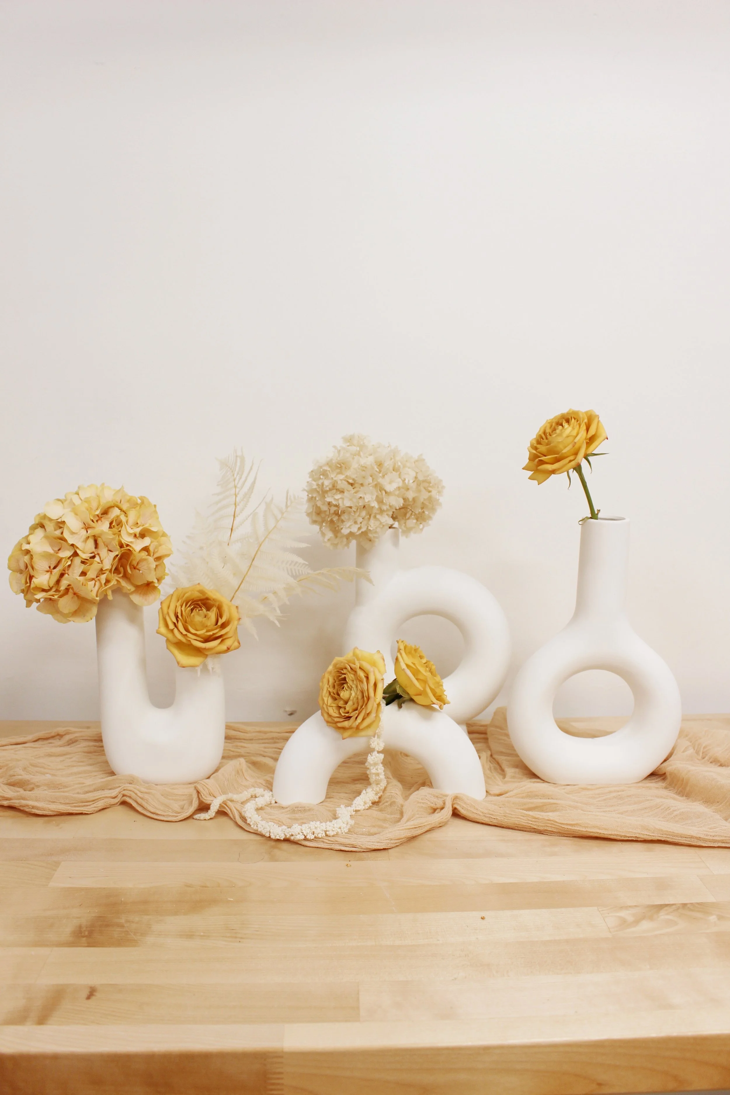 mod abstract white ceramic vases