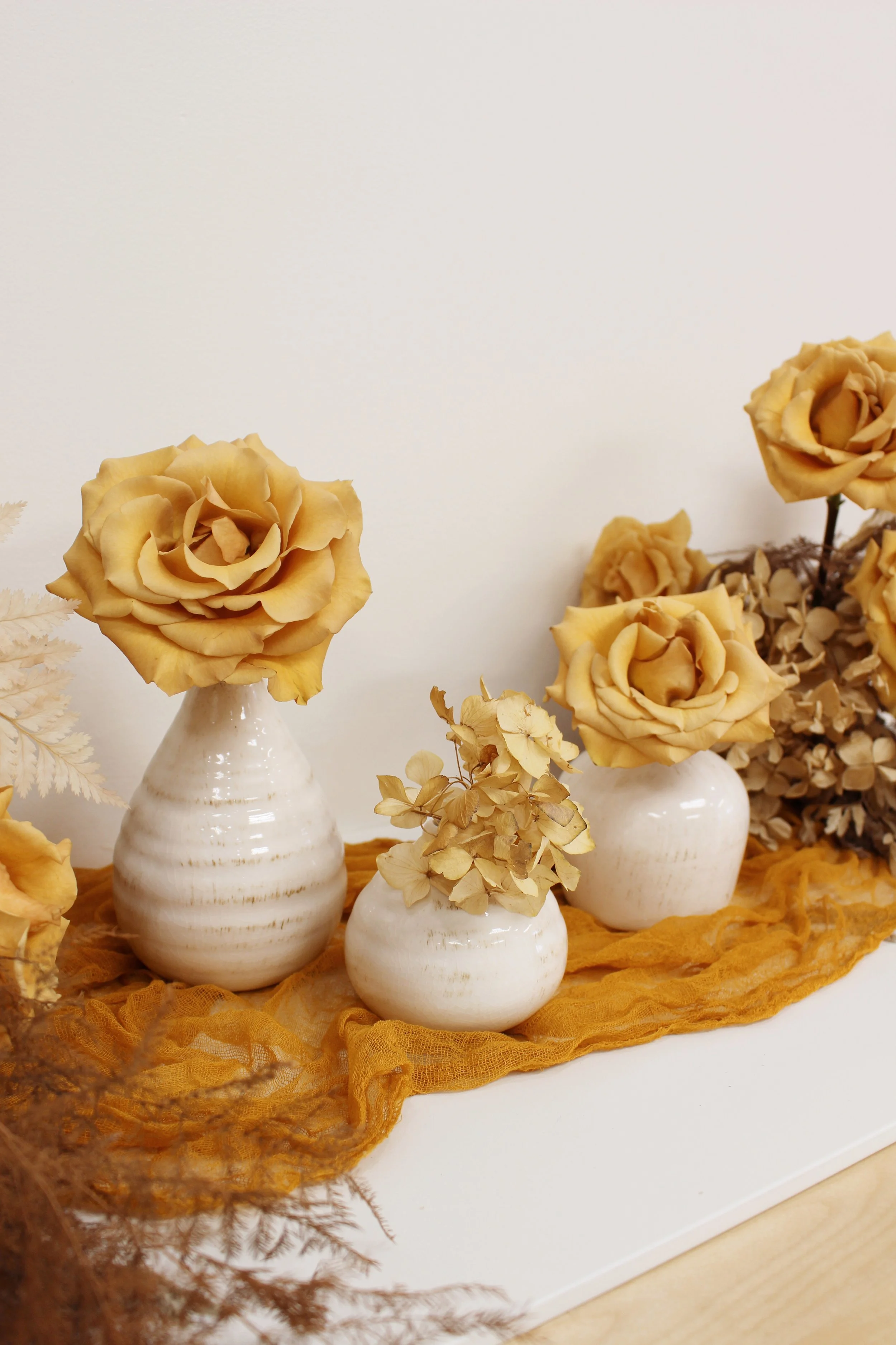 oat milk ceramic bud vases