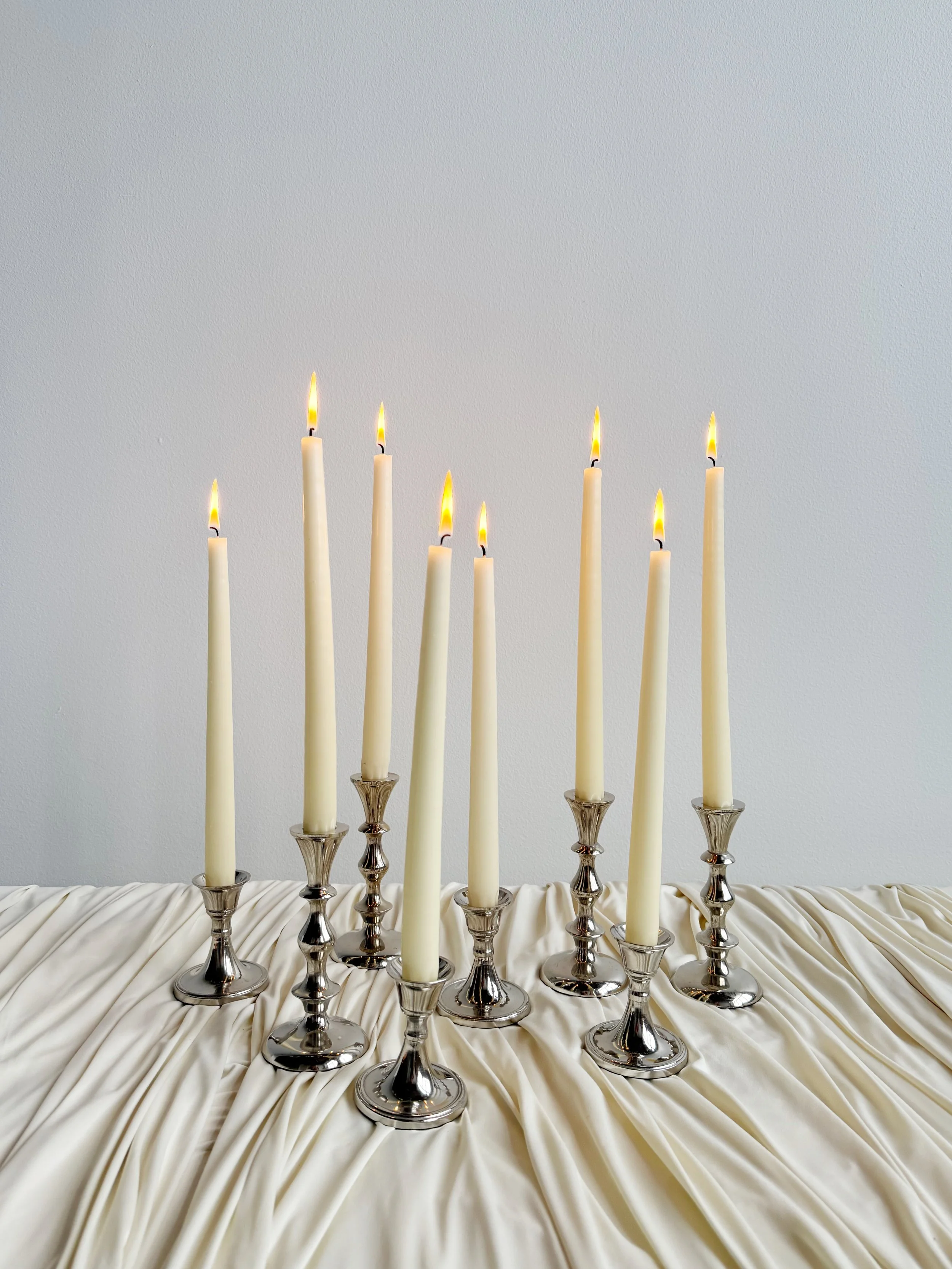 silver taper candle holders