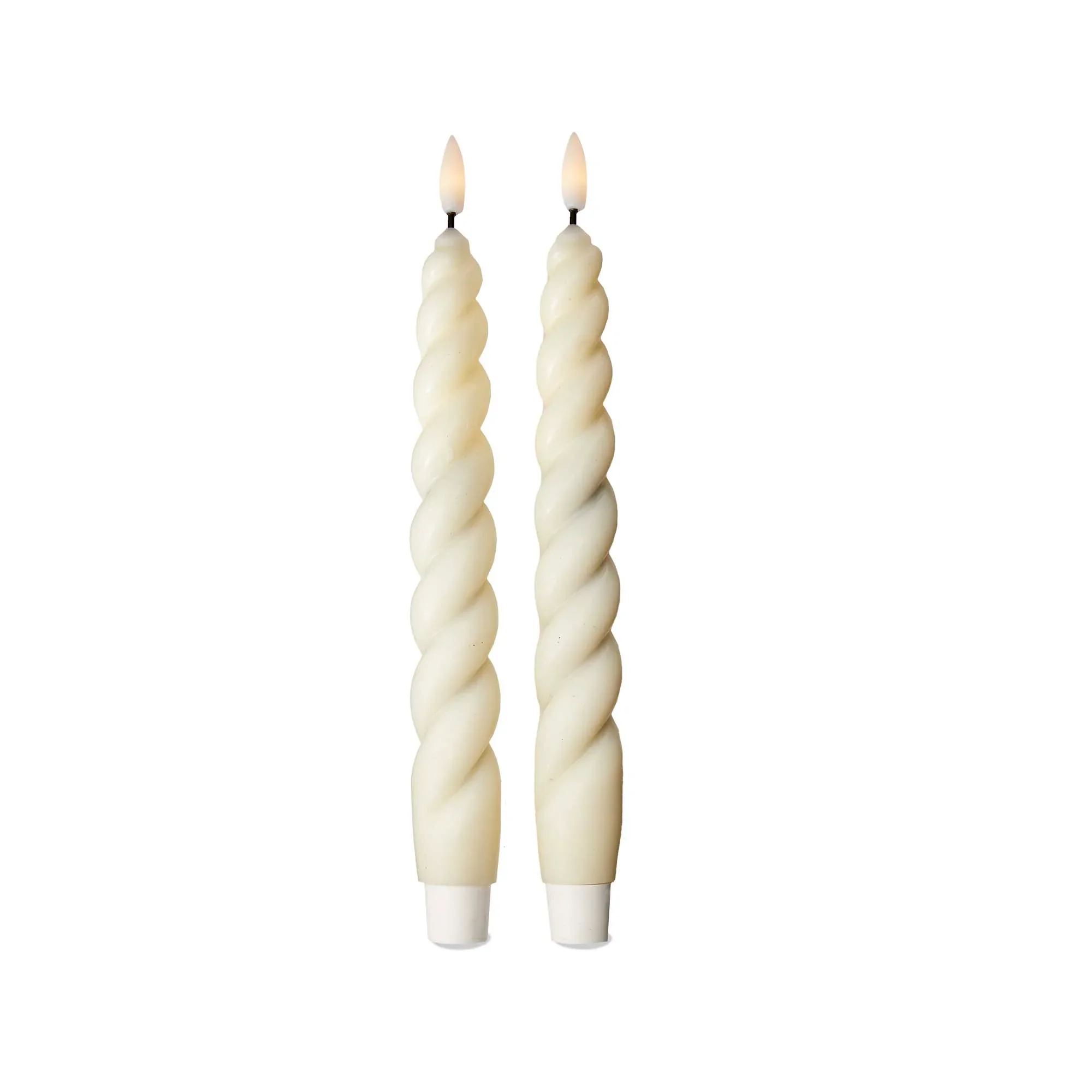 cream spiral LED taper candle