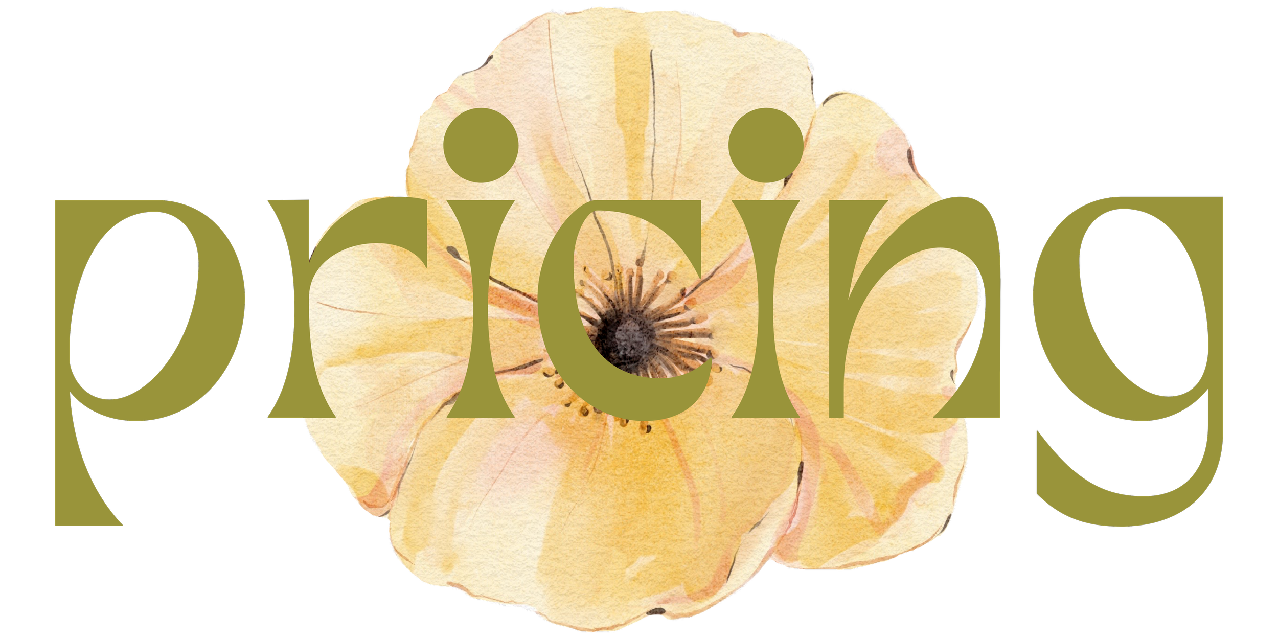 Watercolor illustration of a yellow poppy flower with the word 'picking' overlaid in large, olive-green letters.