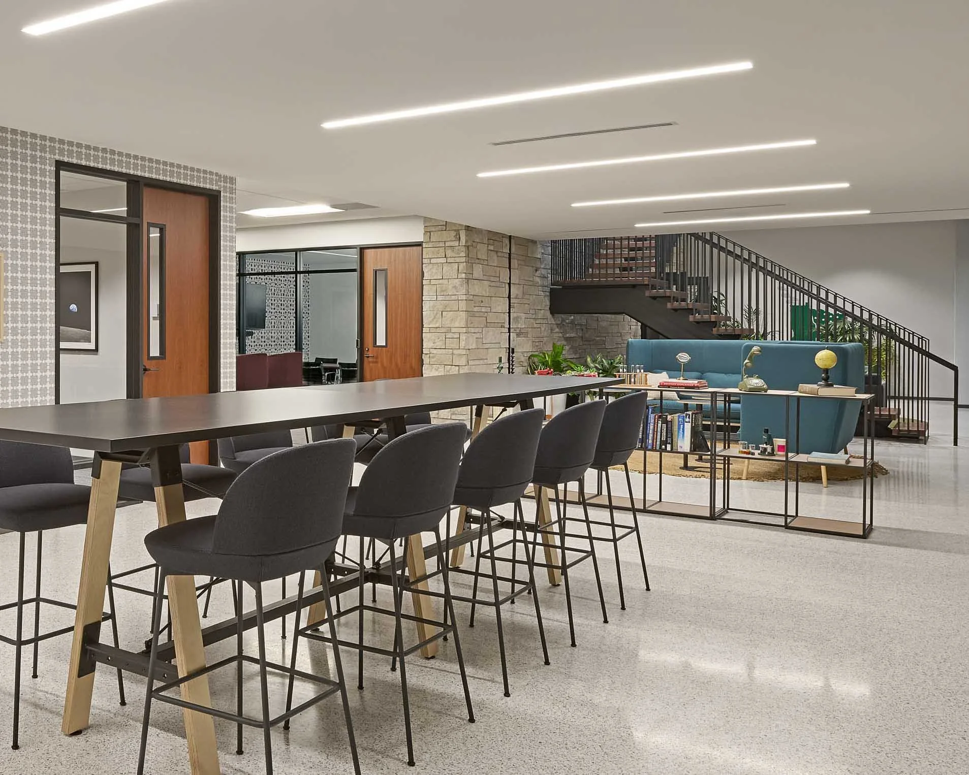 Shared workspace and dining area at Northstar Center.
