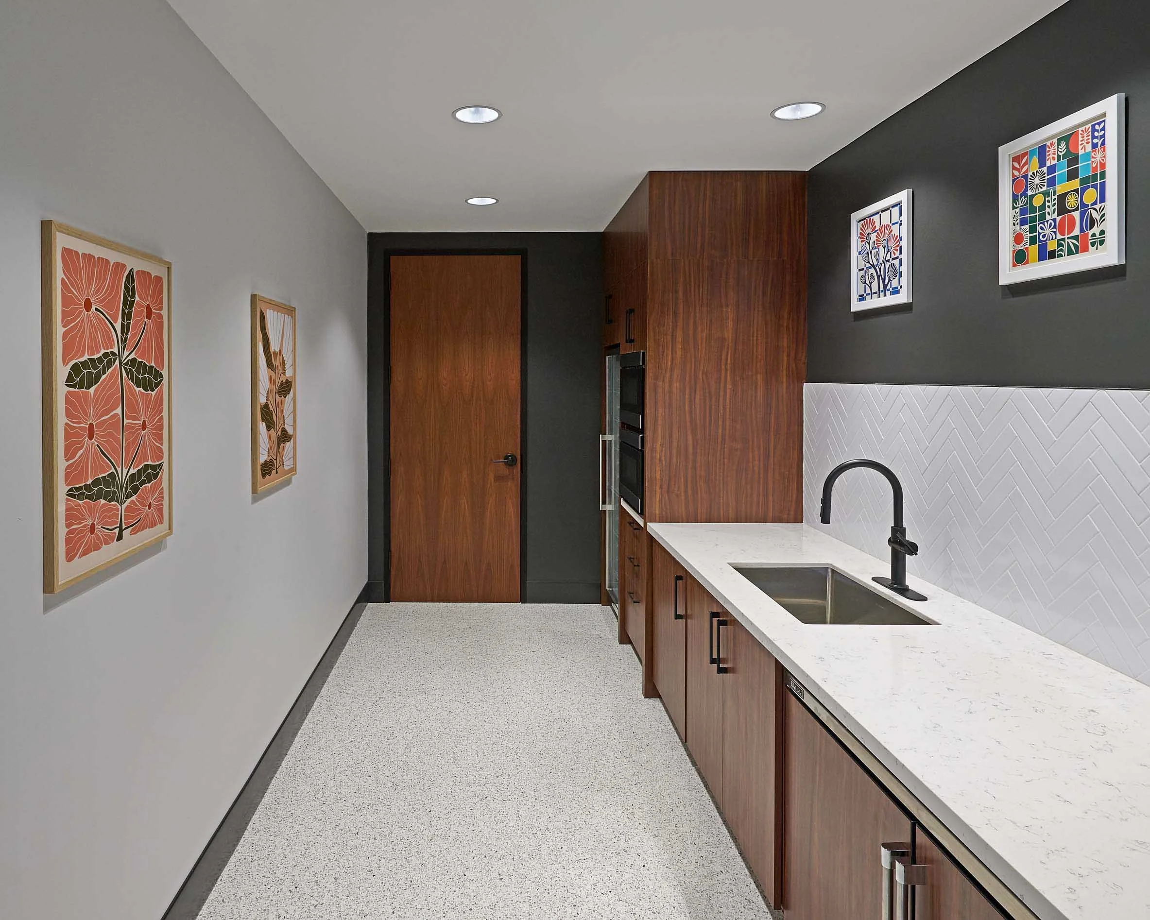 Kitchenette area in Northstar Center’s office space.