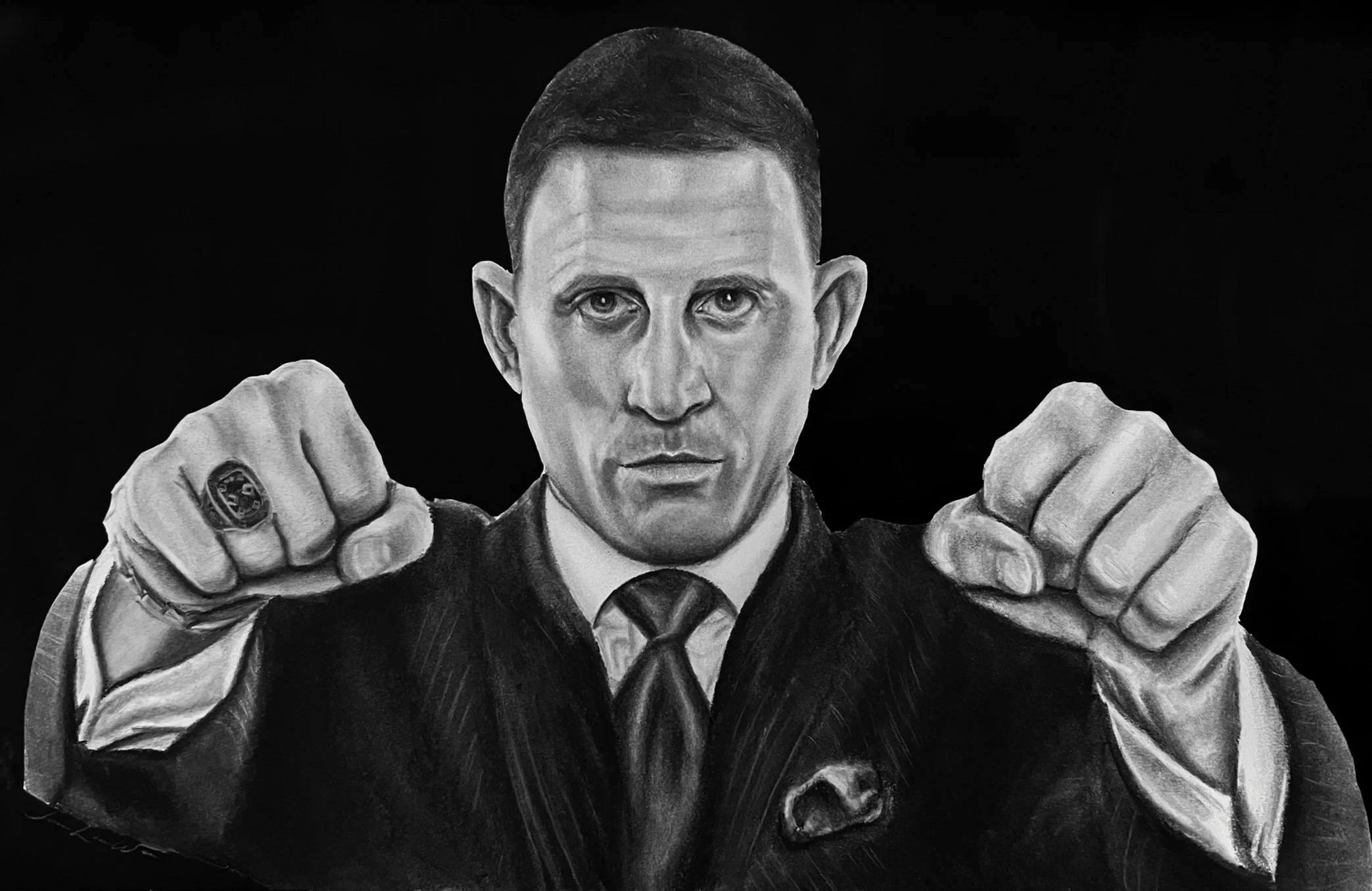 The Fight for Freedom (2022), Charcoal on Paper, 12" x 18"