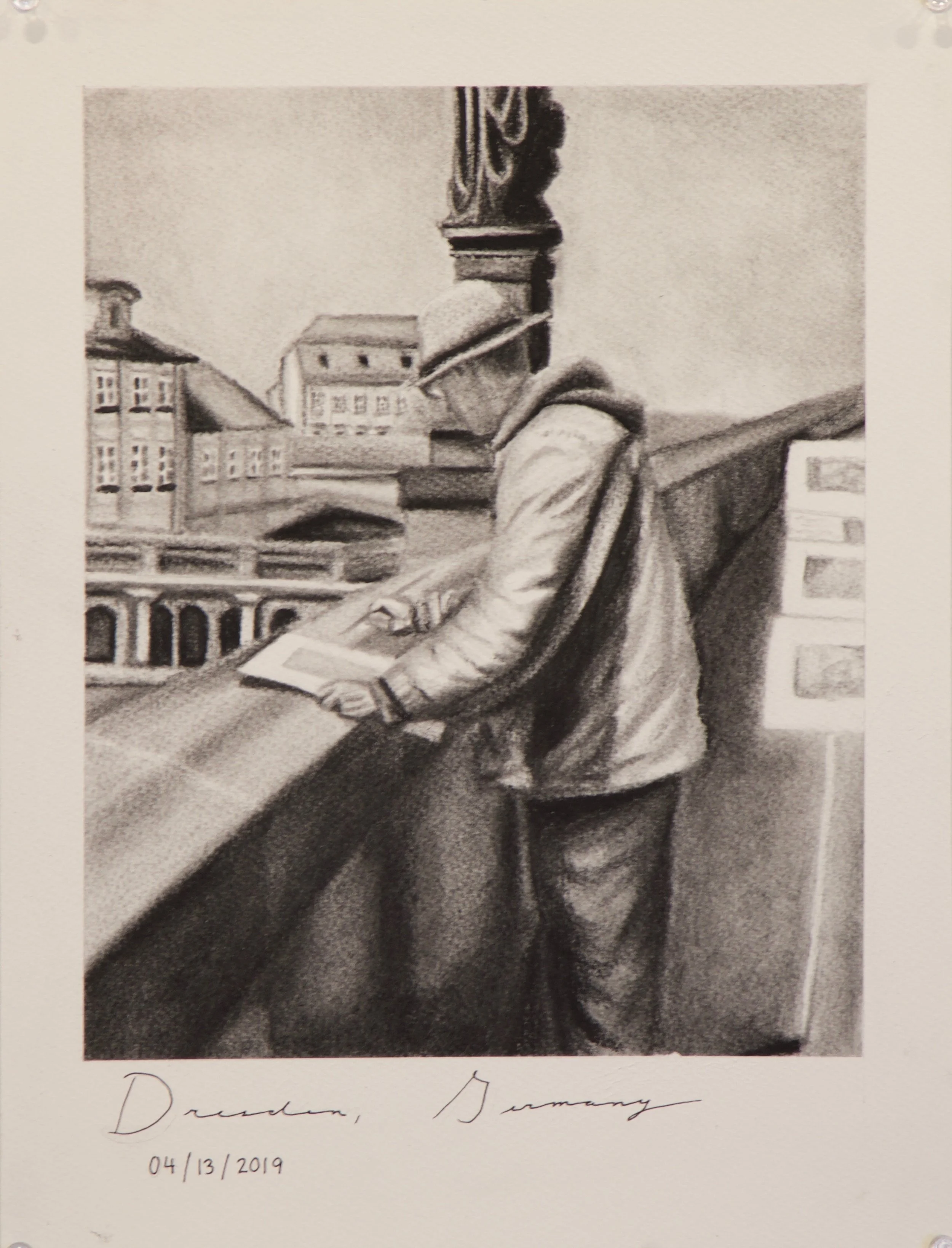 Finché c'è vita c'è speranza (No.1) (2022), Charcoal on Paper, 15" x 11"