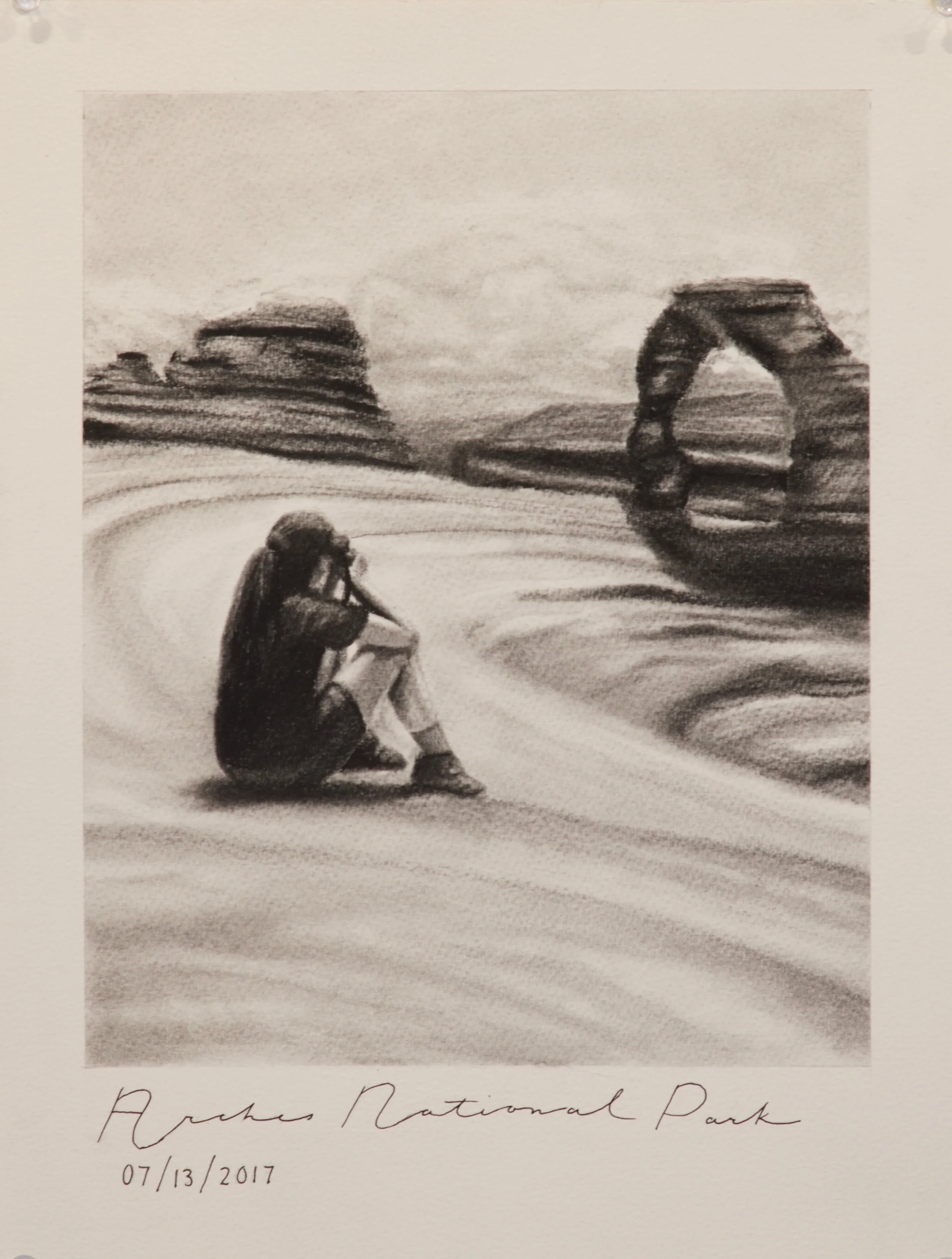 Finché c'è vita c'è speranza (No.2) (2022), Charcoal on Paper, 15" x 11"