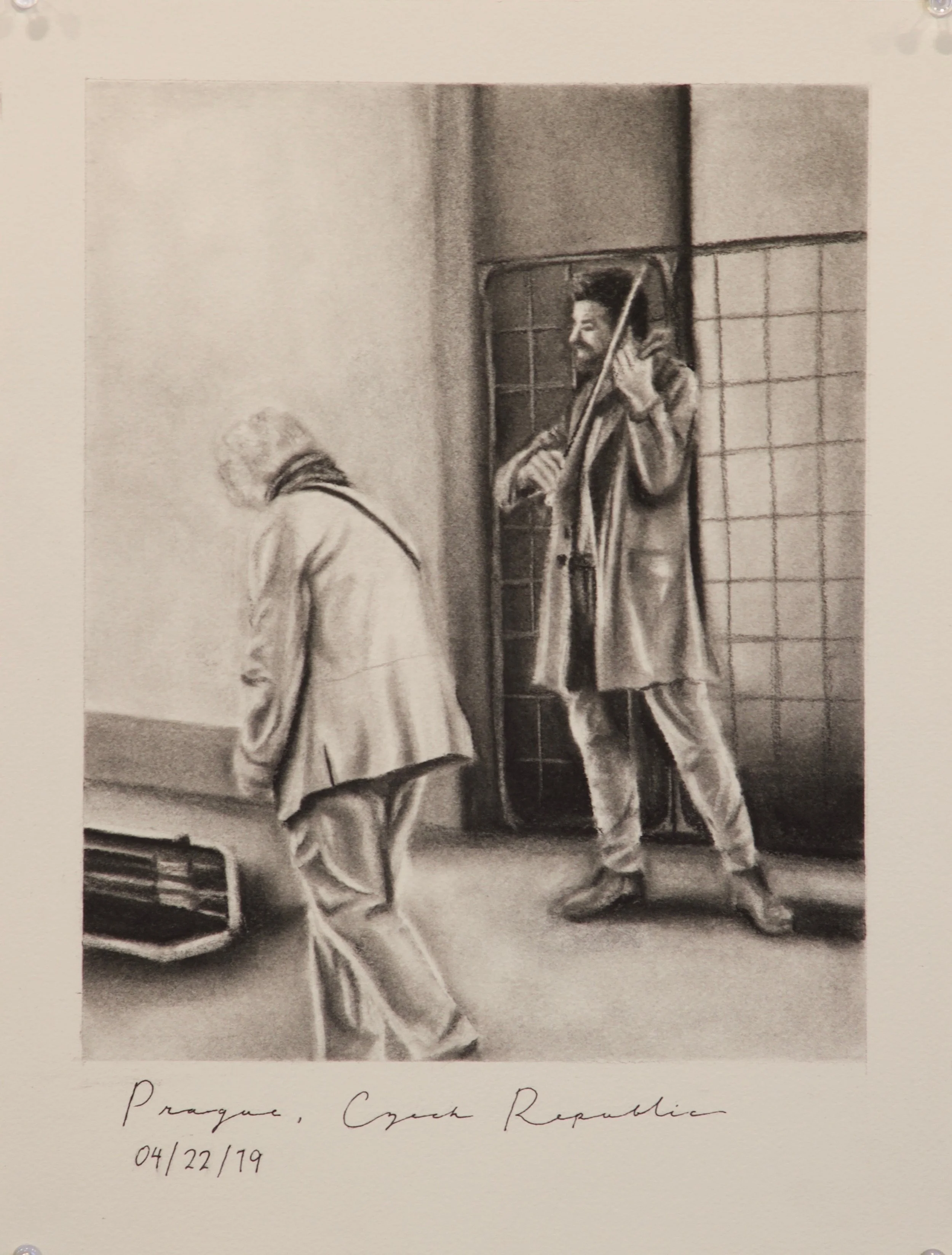 Finché c'è vita c'è speranza (No.3) (2022), Charcoal on Paper, 15" x 11"