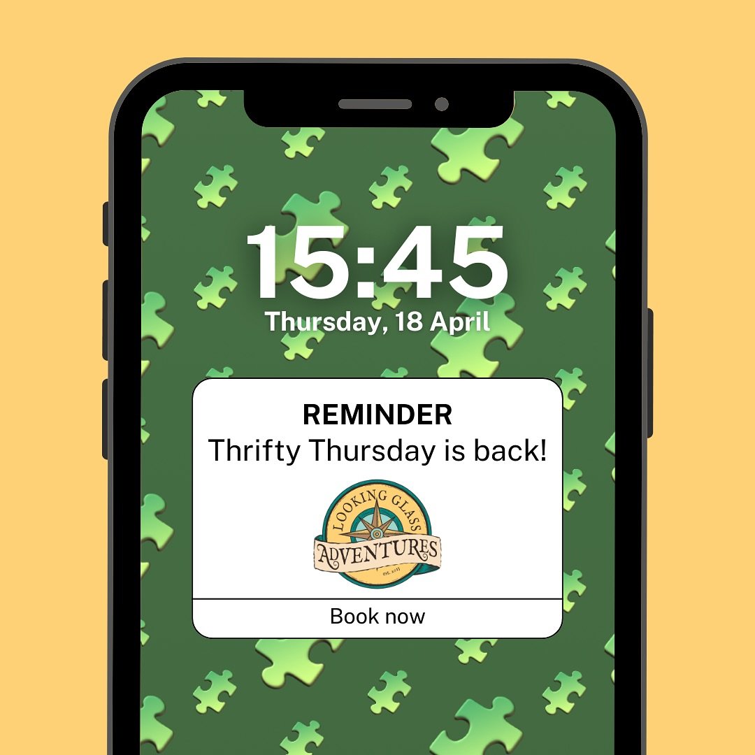 📱 Thrifty Thursday Reminder! 📅 

Don&rsquo;t miss out on our special discount today! Book your escape room adventure after 3:45pm and enjoy $5 off each player. 

It&rsquo;s the perfect opportunity to gather your team and dive into excitement withou