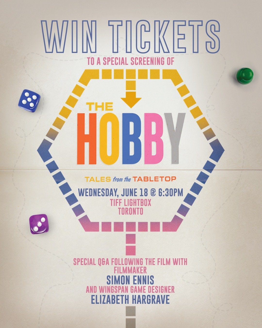 🎉*** Giveaway Time *** 🎲 Just comment on this post to enter.

2 FREE Movie tickets for the film THE HOBBY: TALES FROM THE TABLETOP release screening. A special Q&amp;A follows! 

Like this post and tag your boardgame squad! Tickets will be drawn ra