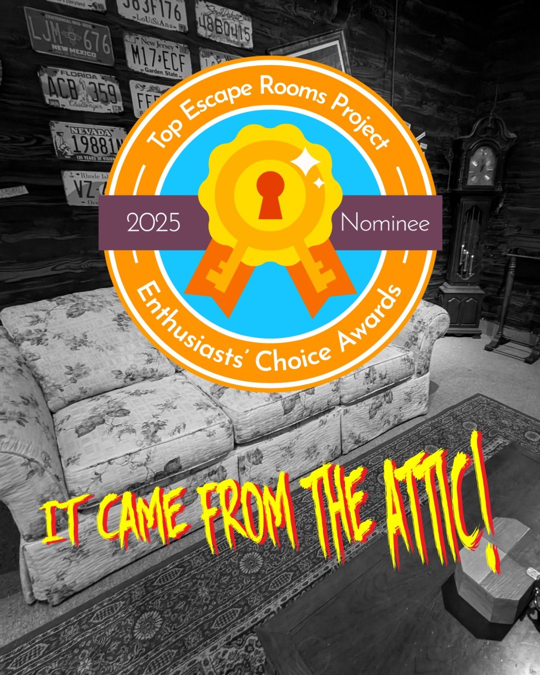 We're very proud at Looking Glass to have been nominated for a Terpeca (Top Escape Rooms Project) Award! The awards are nominated and voted on by escape room enthusiasts from around the globe. To the those who nominated us, Thank You! &quot;It Came f